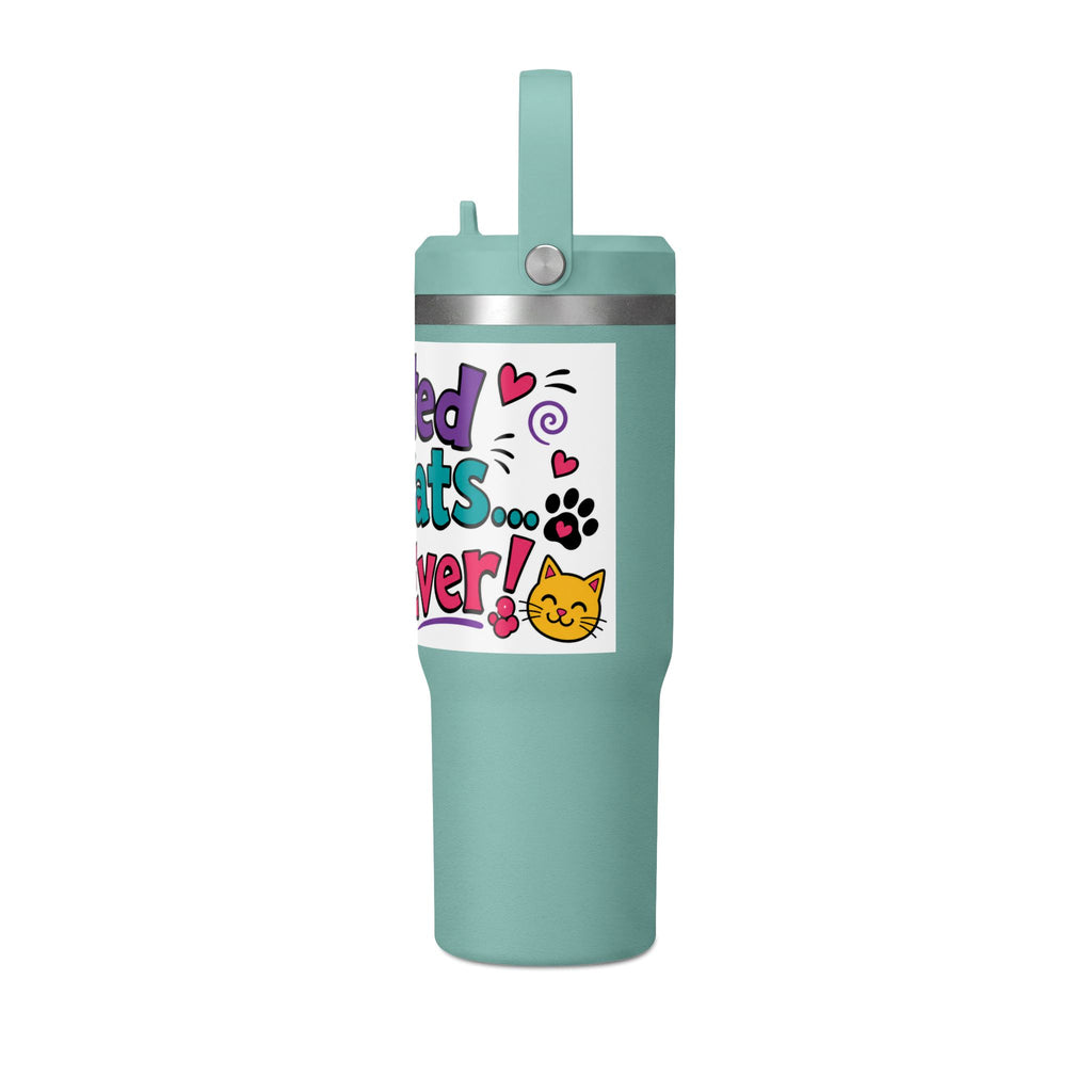 Adopted by Cats 32oz Nomad Tumbler – Funny Cat Lover Insulated Travel Cup