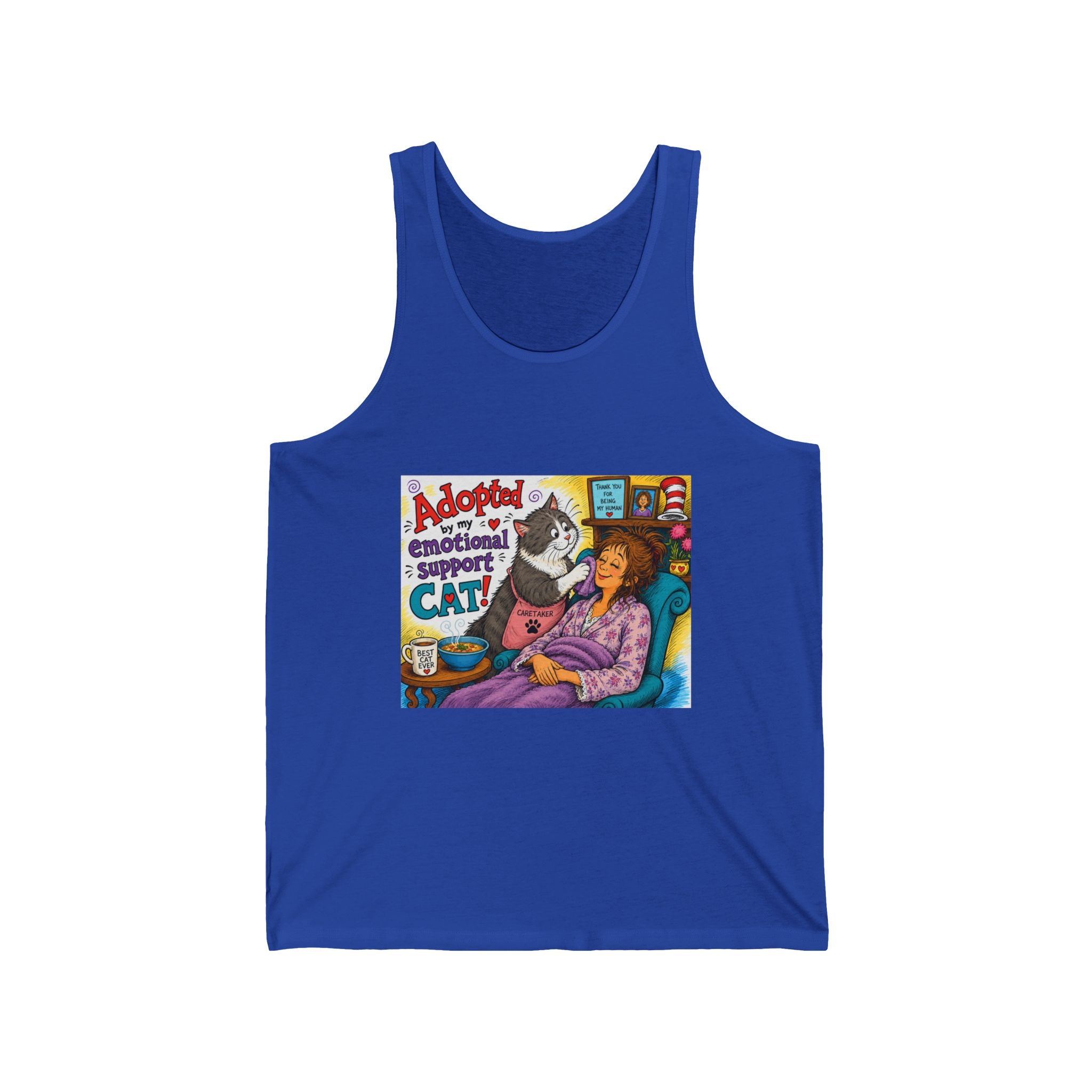 Adoptable Emotional Support Cat Tank Top — Cute Rescue Cat Graphic Tank