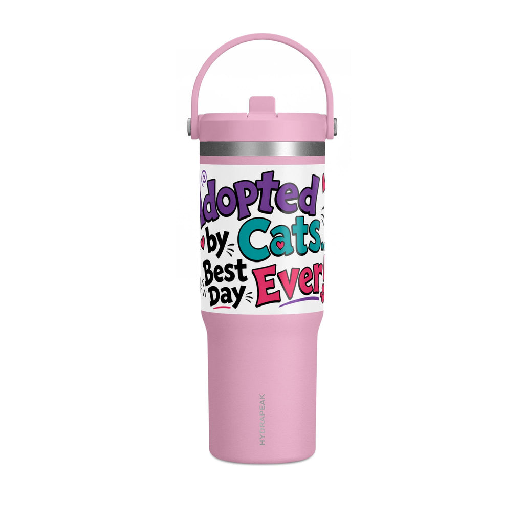 Adopted by Cats 32oz Nomad Tumbler – Funny Cat Lover Insulated Travel Cup