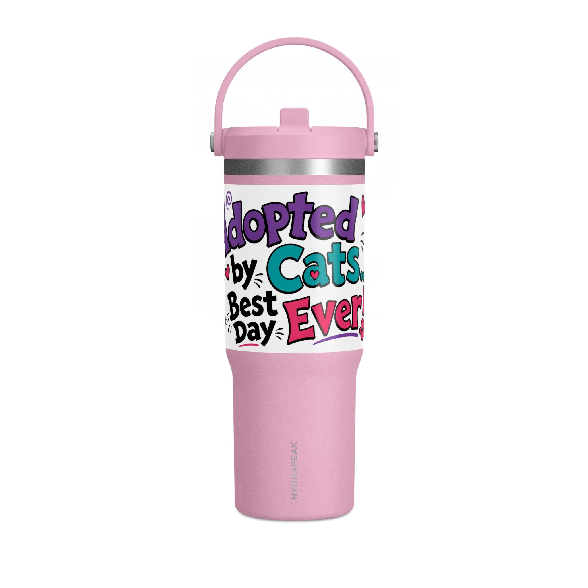 Adopted by Cats 32oz Nomad Tumbler – Funny Cat Lover Insulated Travel Cup