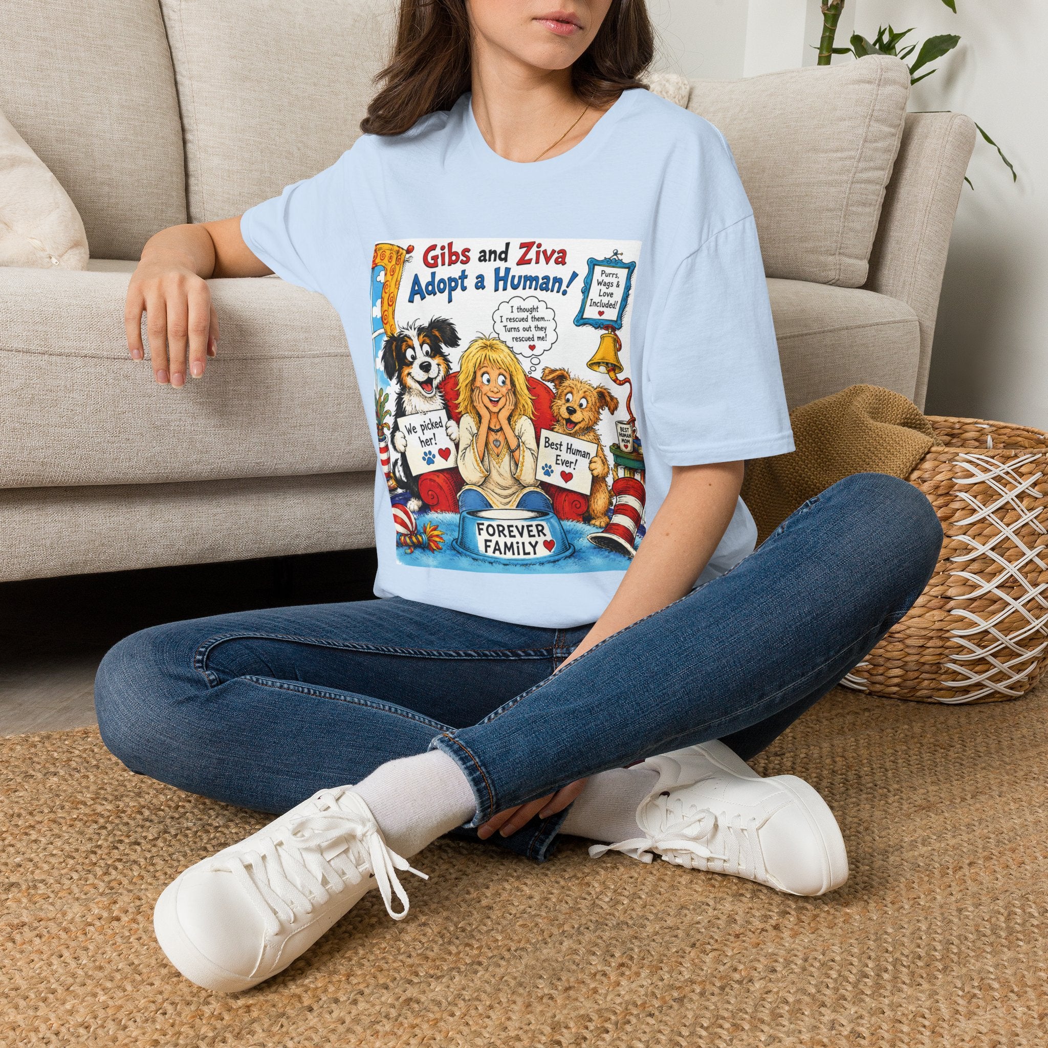 Adopt a Human Graphic T-Shirt — 'Gibs and Ziva Adopt a Human!'