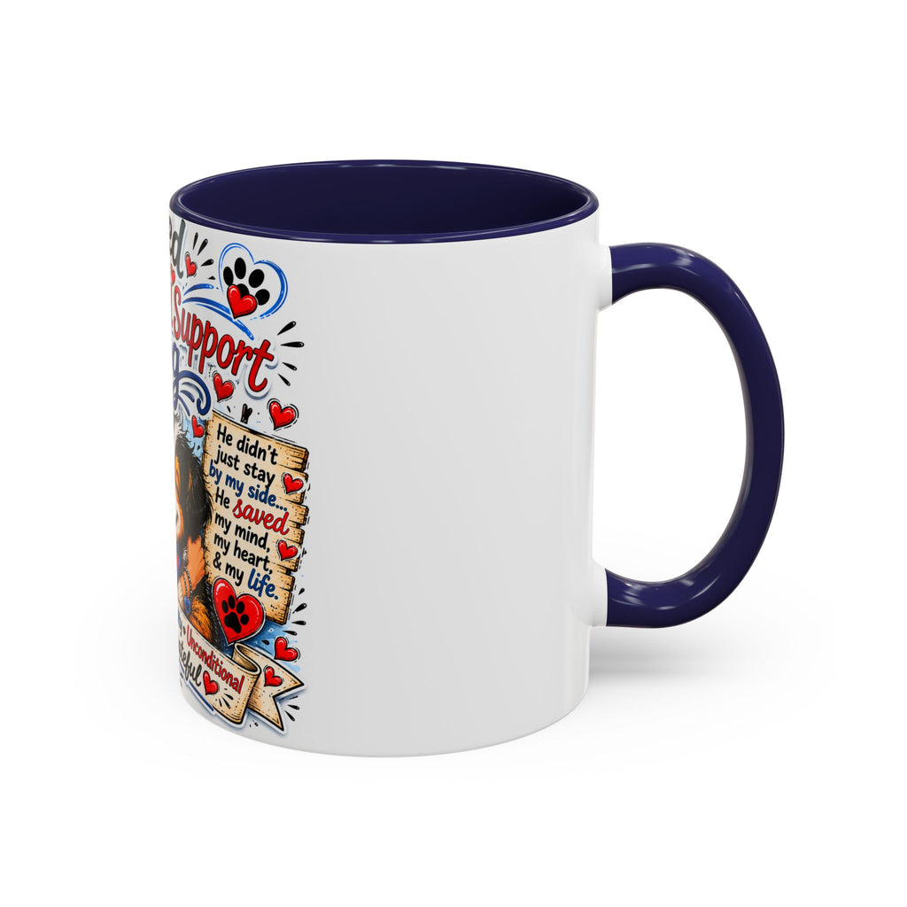 Rescued by My Emotional Support Dog Accent Coffee Mug – Appreciation Gift for Dog Lovers
