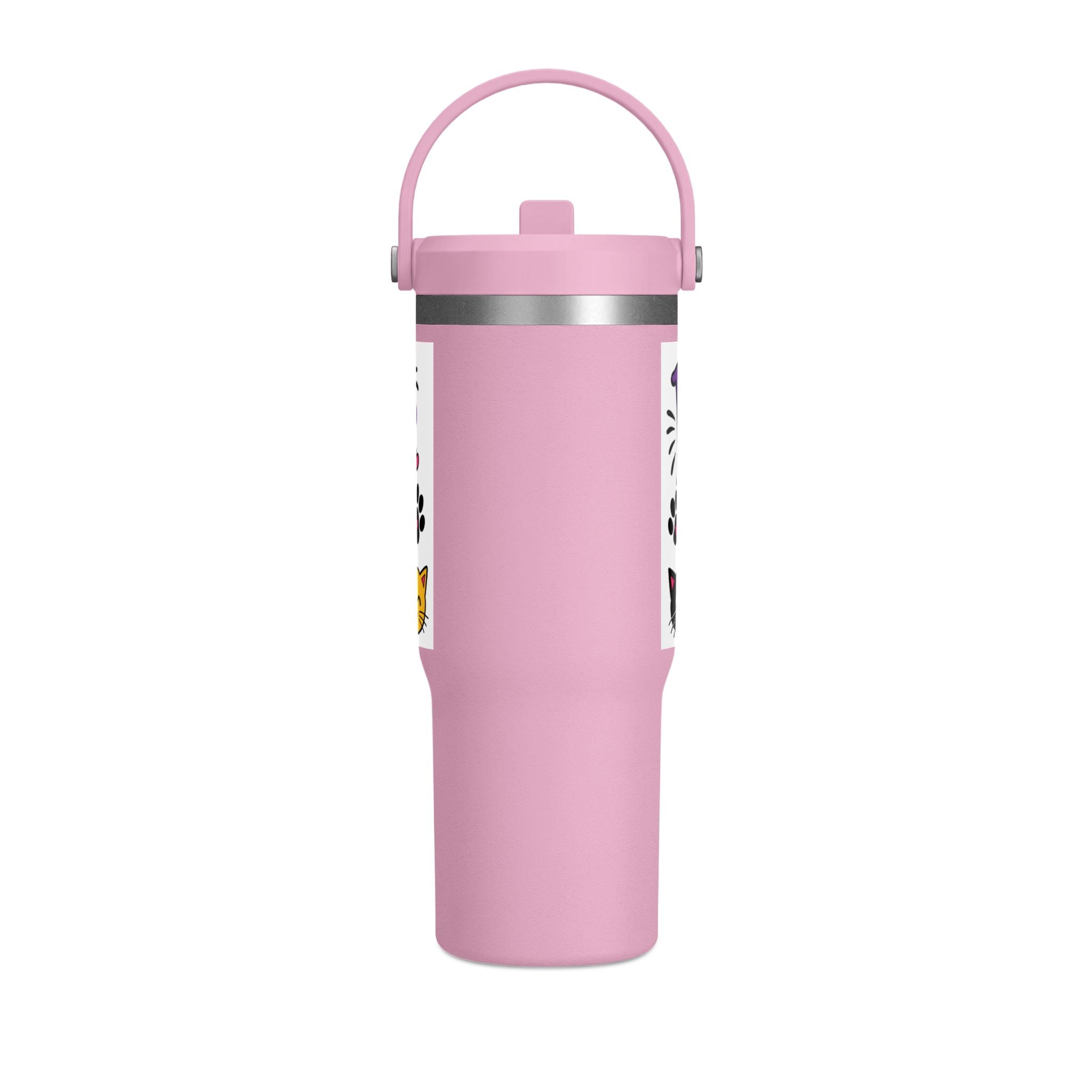 Adopted by Cats 32oz Nomad Tumbler – Funny Cat Lover Insulated Travel Cup