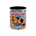 Rescued by My Emotional Support Dog Accent Coffee Mug – Appreciation Gift for Dog Lovers