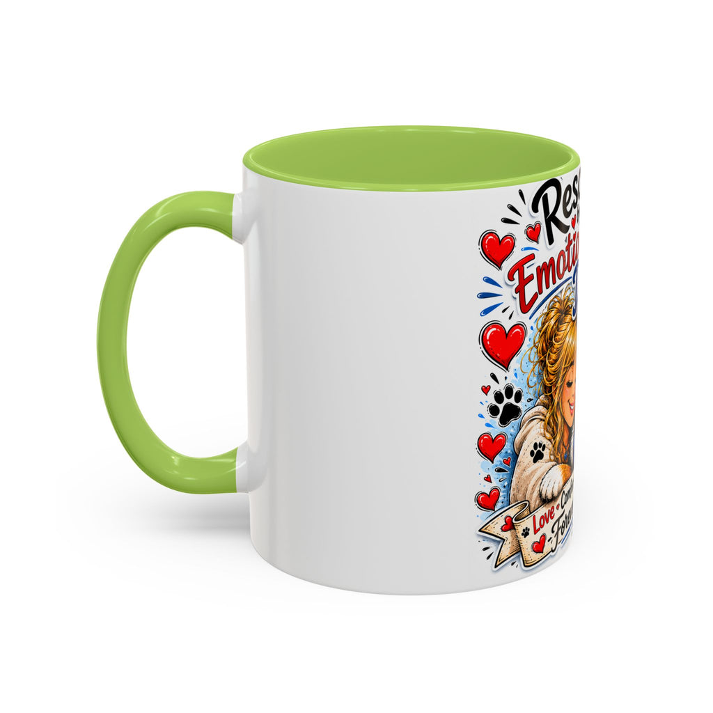 Rescued by My Emotional Support Dog Accent Coffee Mug – Appreciation Gift for Dog Lovers