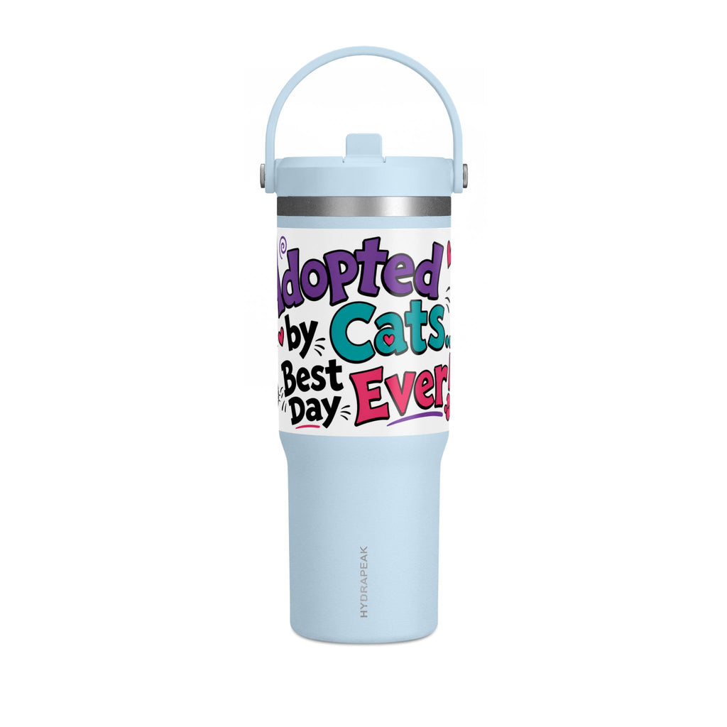 Adopted by Cats 32oz Nomad Tumbler – Funny Cat Lover Insulated Travel Cup