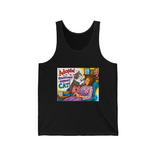Adoptable Emotional Support Cat Tank Top — Cute Rescue Cat Graphic Tank