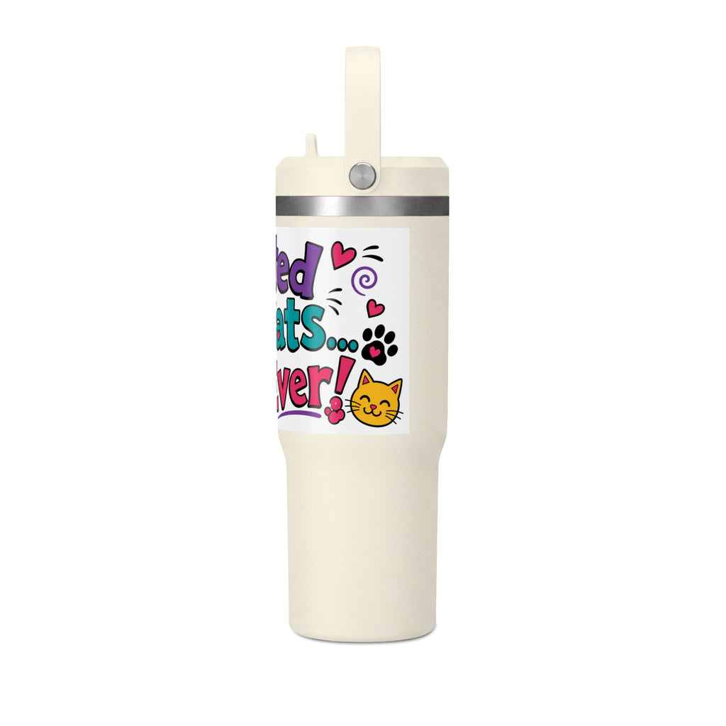 Adopted by Cats 32oz Nomad Tumbler – Funny Cat Lover Insulated Travel Cup