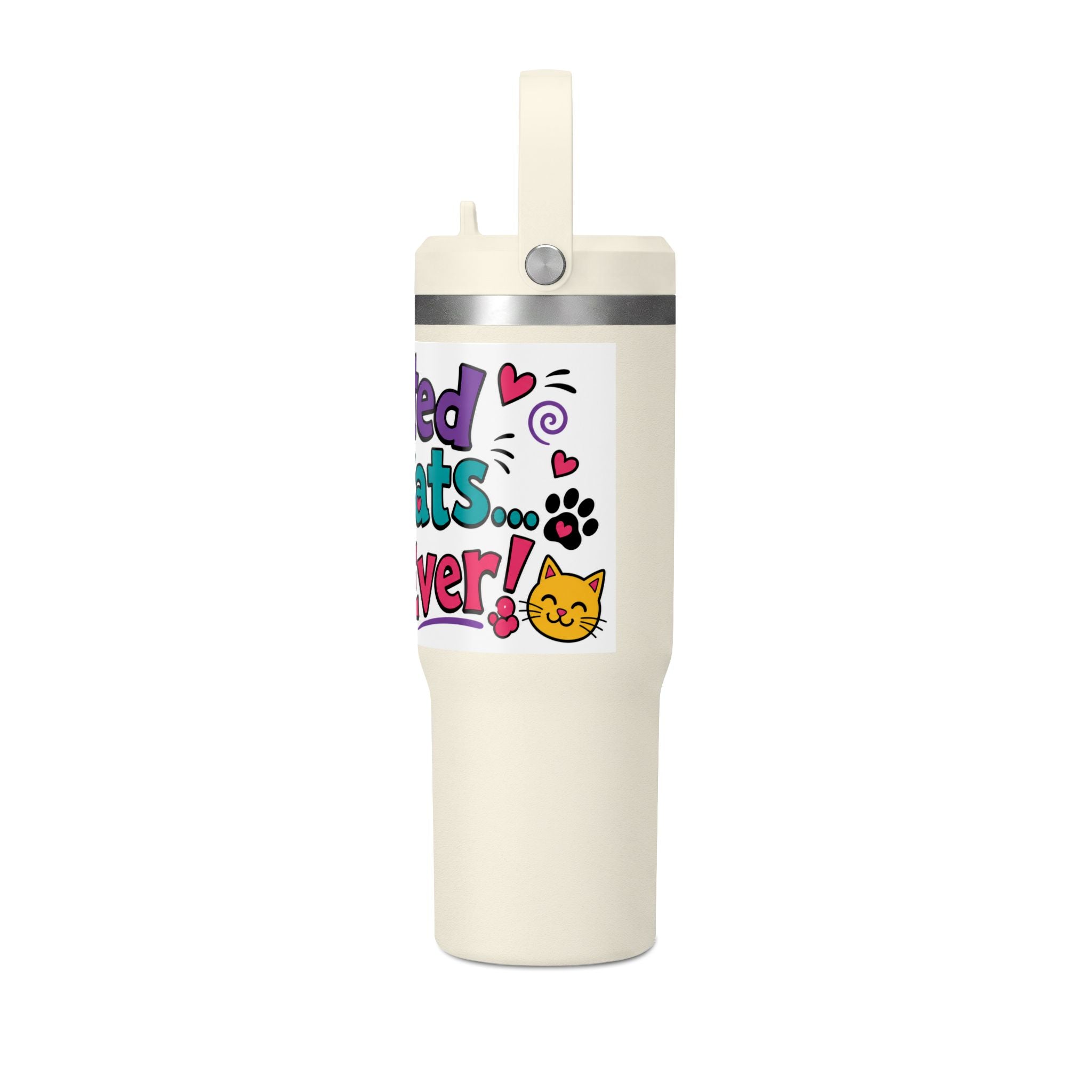 Adopted by Cats 32oz Nomad Tumbler – Funny Cat Lover Insulated Travel Cup