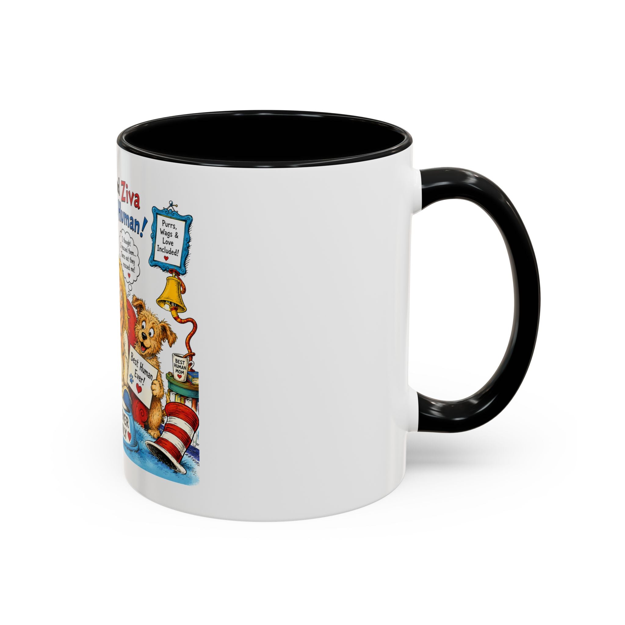 Adopt a Human Coffee Mug - 'Gibs and Ziva Adopt a Human' Cute Pet Rescue Design (11/15oz)