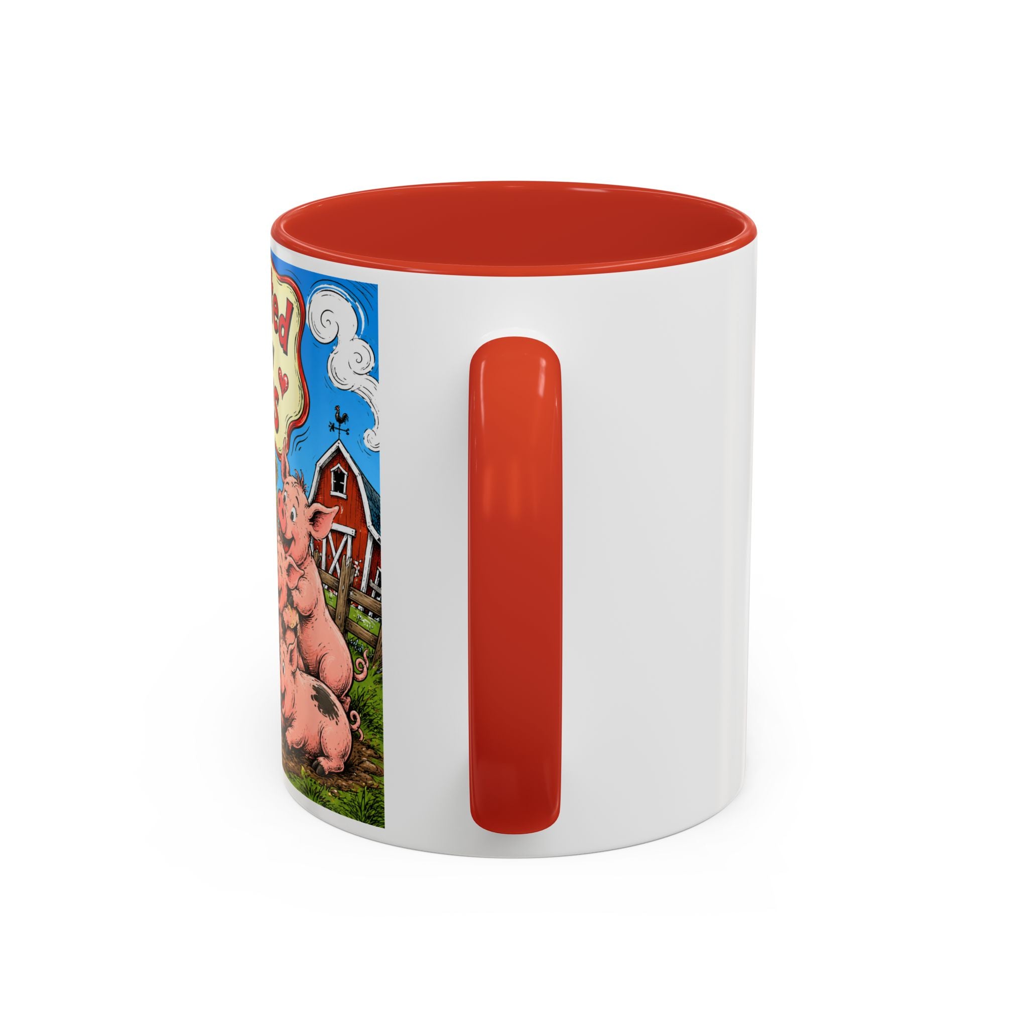 Adopted by My Pigs Coffee Mug — Cute Farmhouse Pig Lover Gift (11/15 oz)