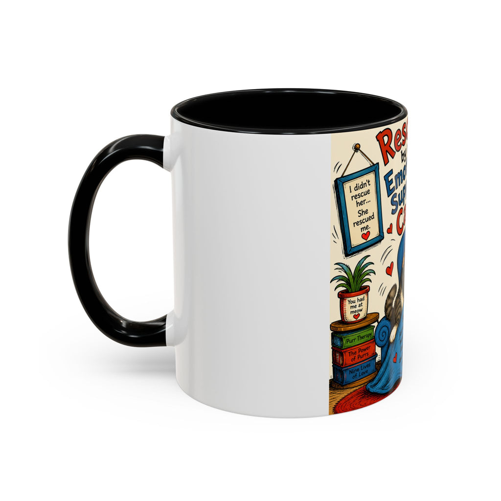 Rescued by My Emotional Support Cat Coffee Mug – 11/15oz Accent Mug