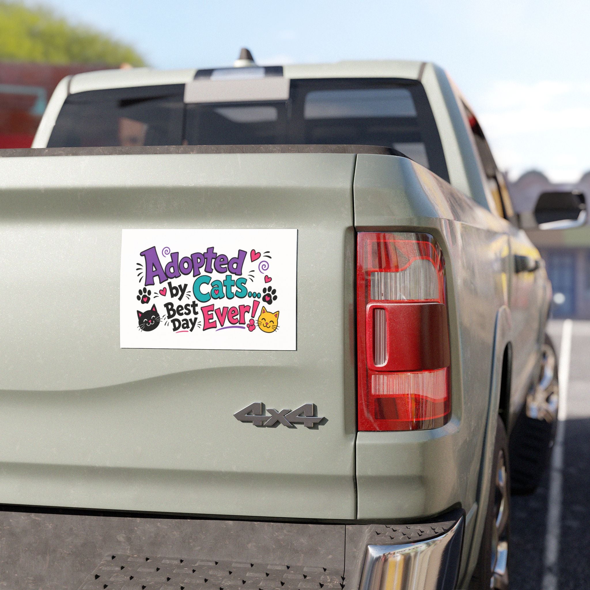 Car Magnet — "Adopted by Cats... Best Day Ever!" Cute Adoption Celebration Magnet