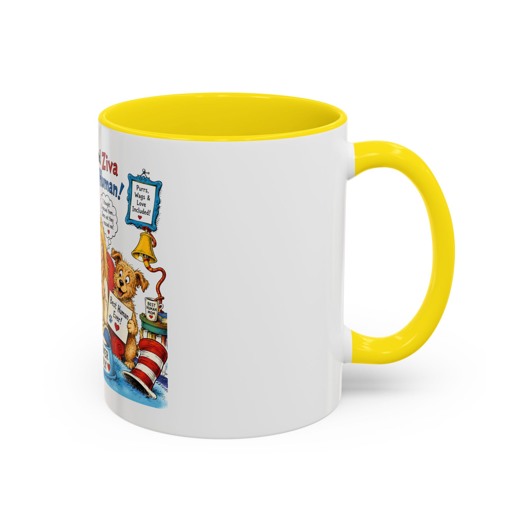 Adopt a Human Coffee Mug - 'Gibs and Ziva Adopt a Human' Cute Pet Rescue Design (11/15oz)