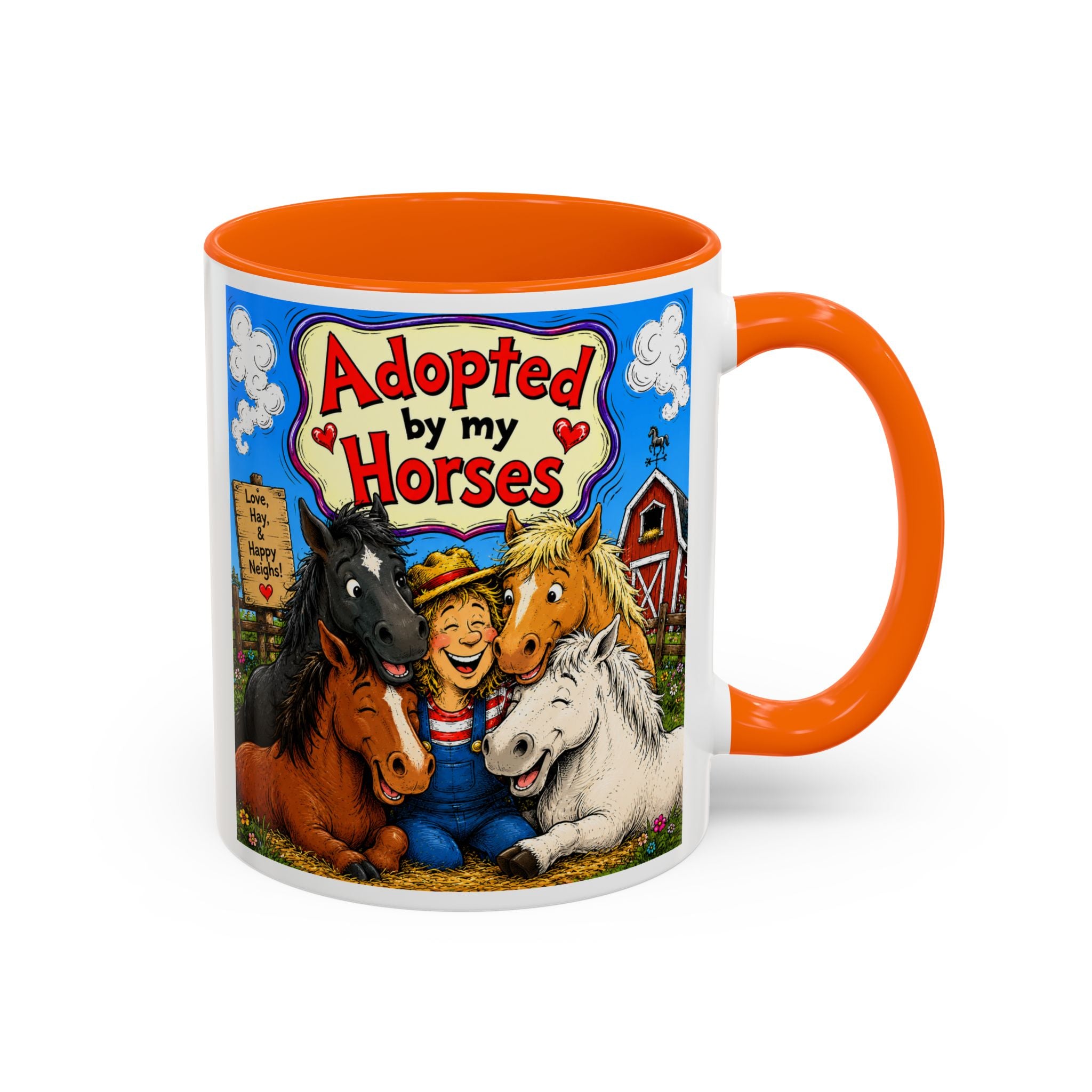 Adopted by My Horses Coffee Mug — Cute Farm Animal Gift (11/15oz)