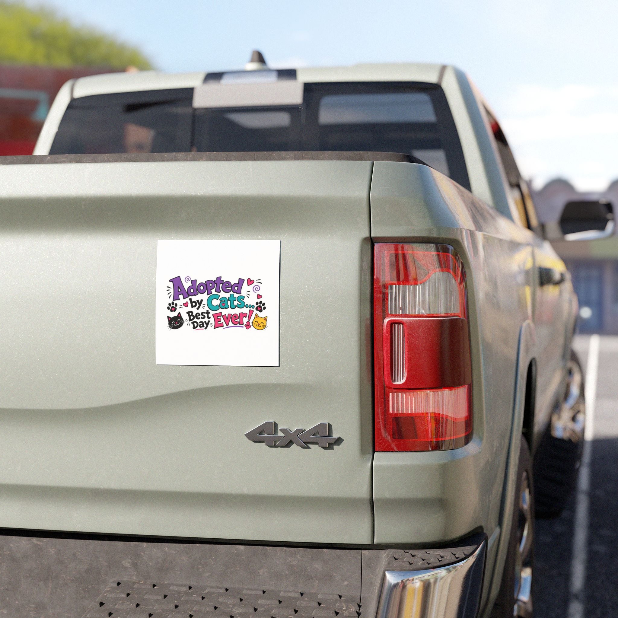 Car Magnet — "Adopted by Cats... Best Day Ever!" Cute Adoption Celebration Magnet