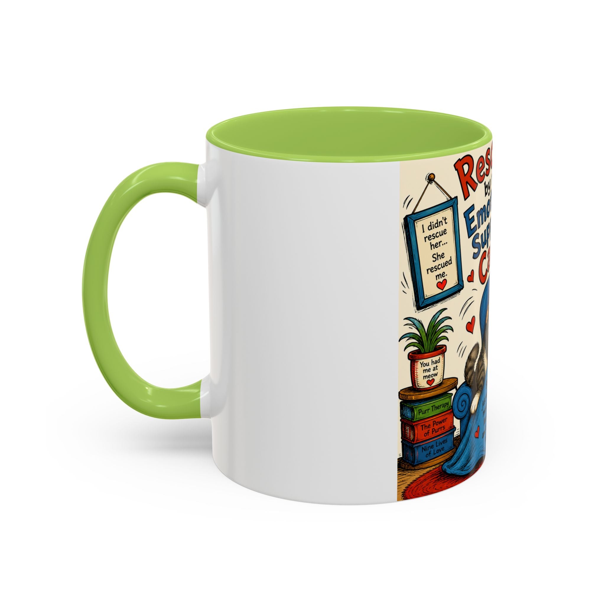 Rescued by My Emotional Support Cat Coffee Mug – 11/15oz Accent Mug
