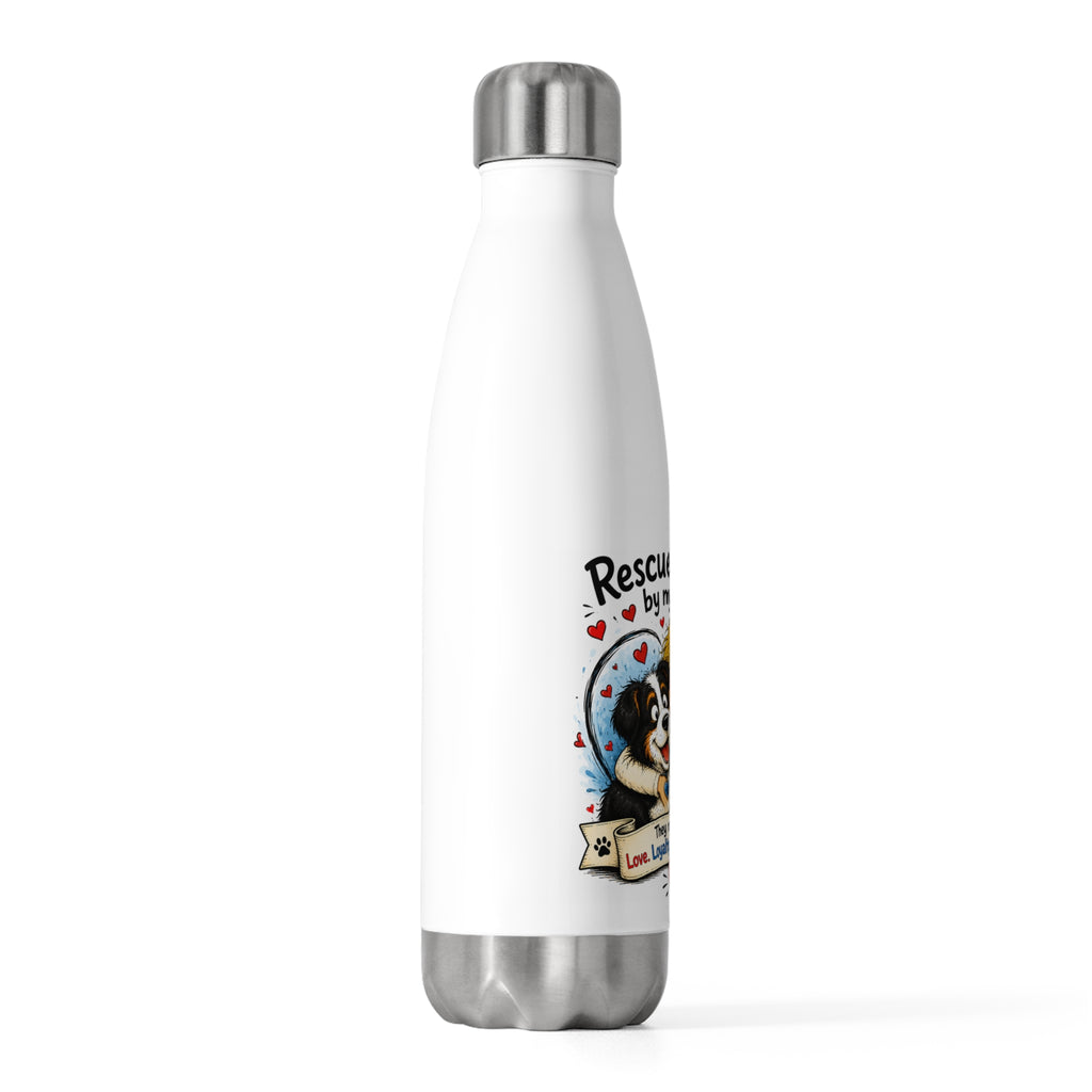 Rescued by My Dogs 20oz Insulated Bottle — Cute Rescue Dog Lover Water Bottle