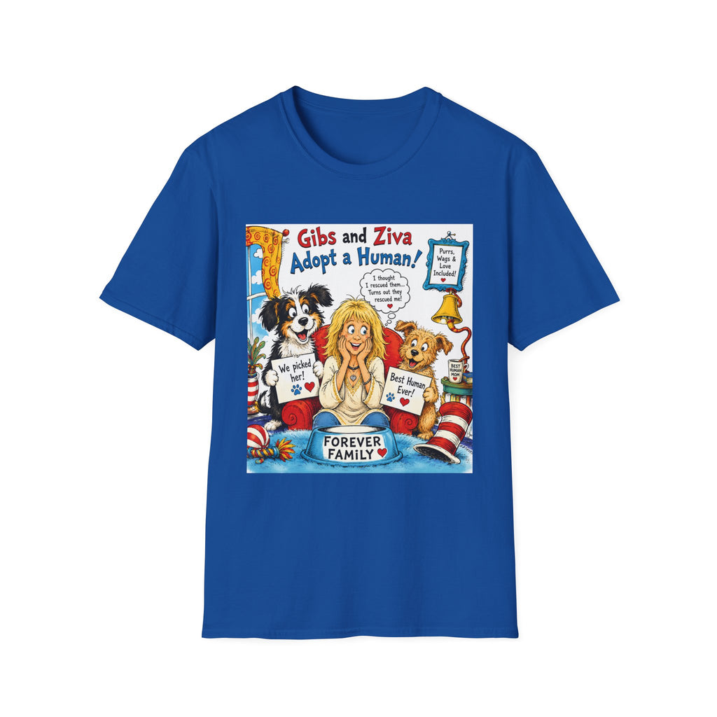 Adopt a Human Graphic T-Shirt — 'Gibs and Ziva Adopt a Human!'
