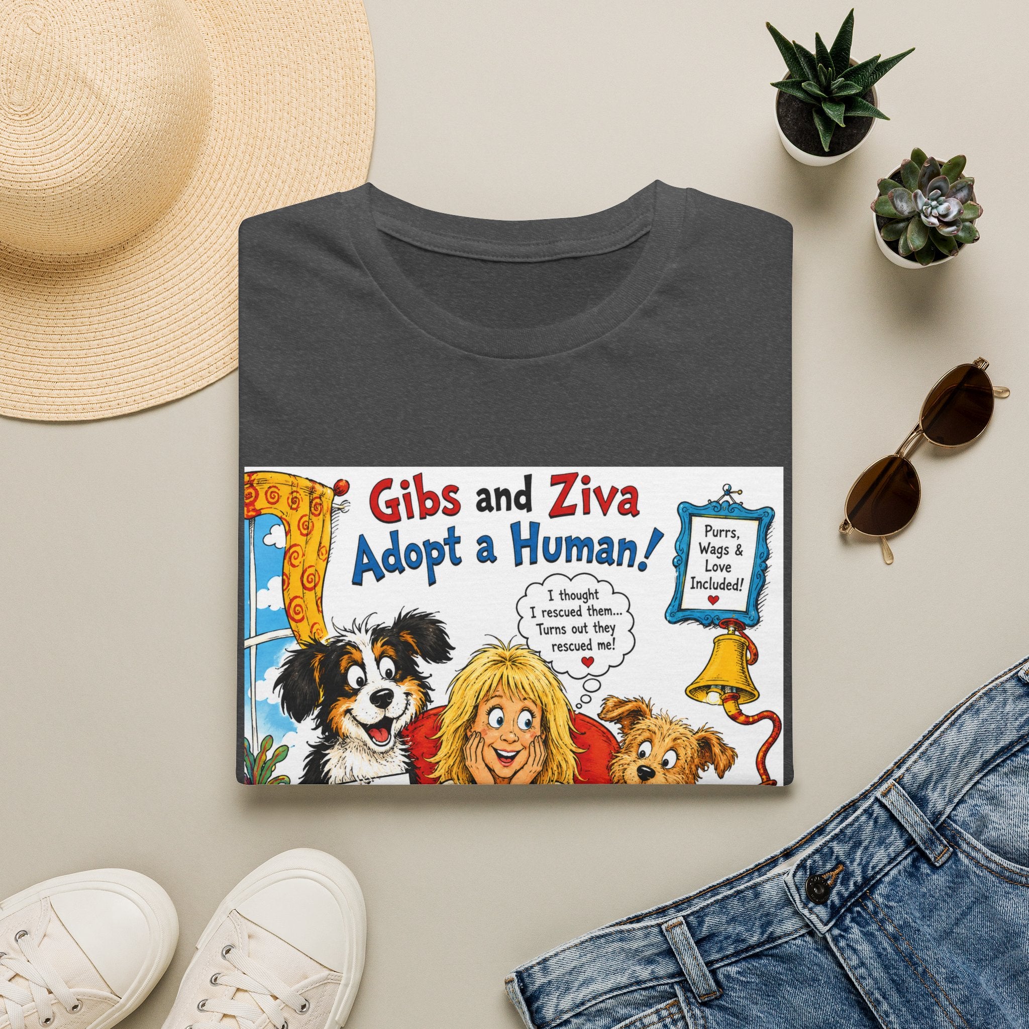 Adopt a Human Graphic T-Shirt — 'Gibs and Ziva Adopt a Human!'