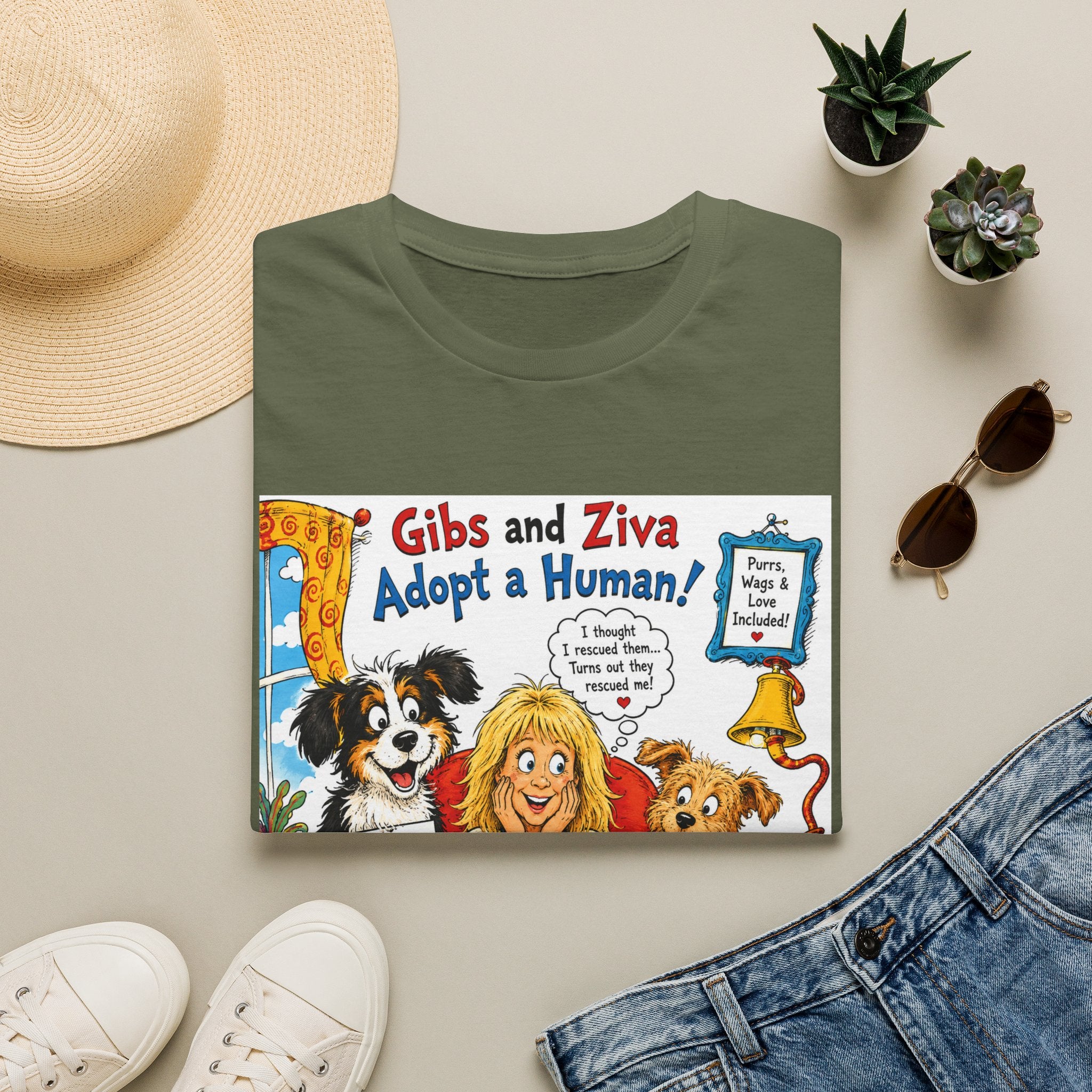 Adopt a Human Graphic T-Shirt — 'Gibs and Ziva Adopt a Human!'