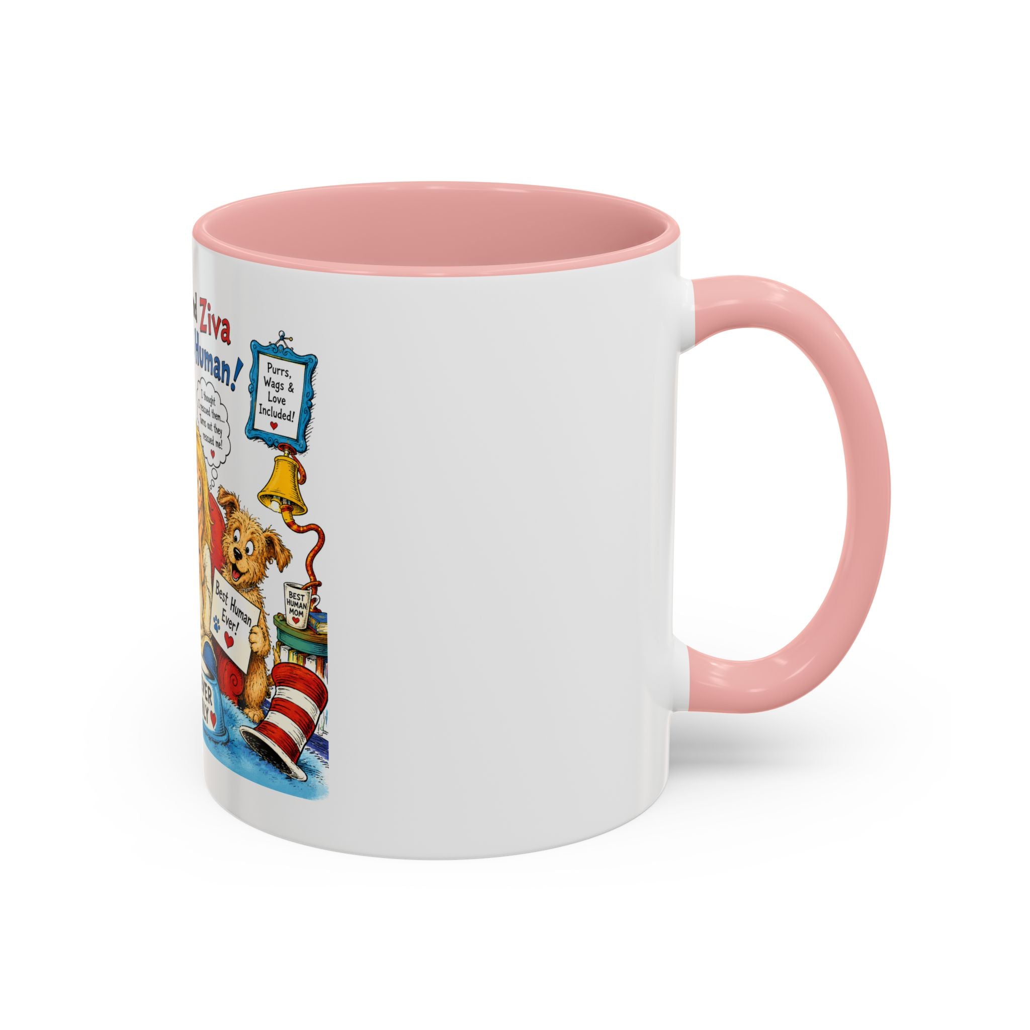 Adopt a Human Coffee Mug - 'Gibs and Ziva Adopt a Human' Cute Pet Rescue Design (11/15oz)