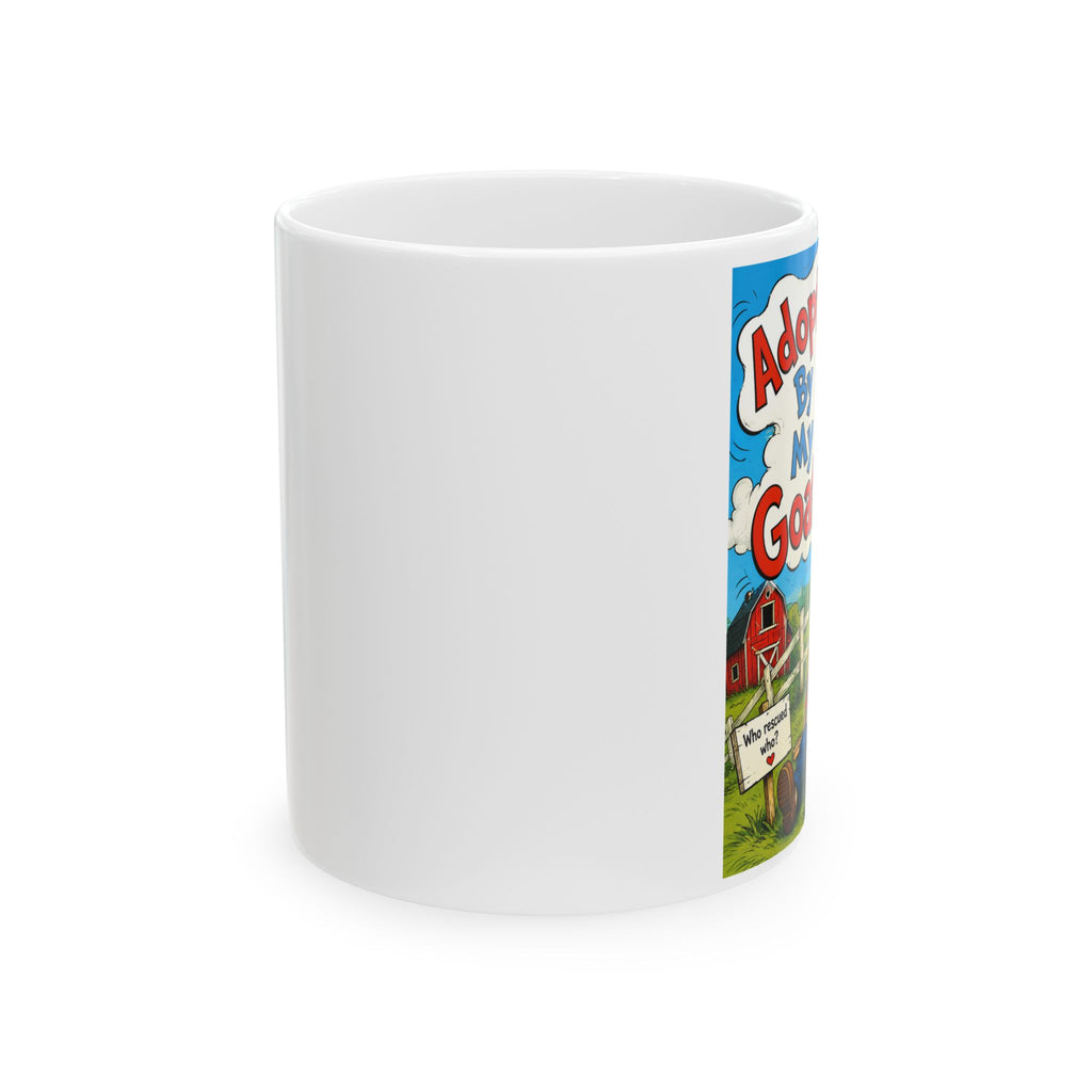Coffee Mug - Adorable Goat Cartoon Farm Scene Ceramic Mug (11oz, 15oz)