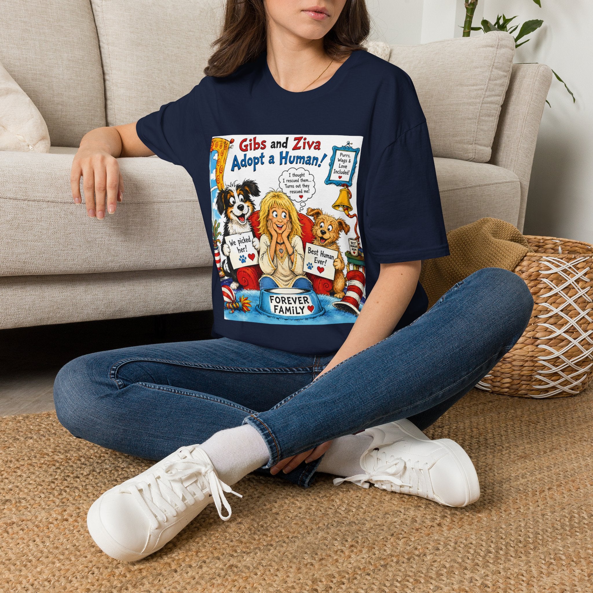 Adopt a Human Graphic T-Shirt — 'Gibs and Ziva Adopt a Human!'