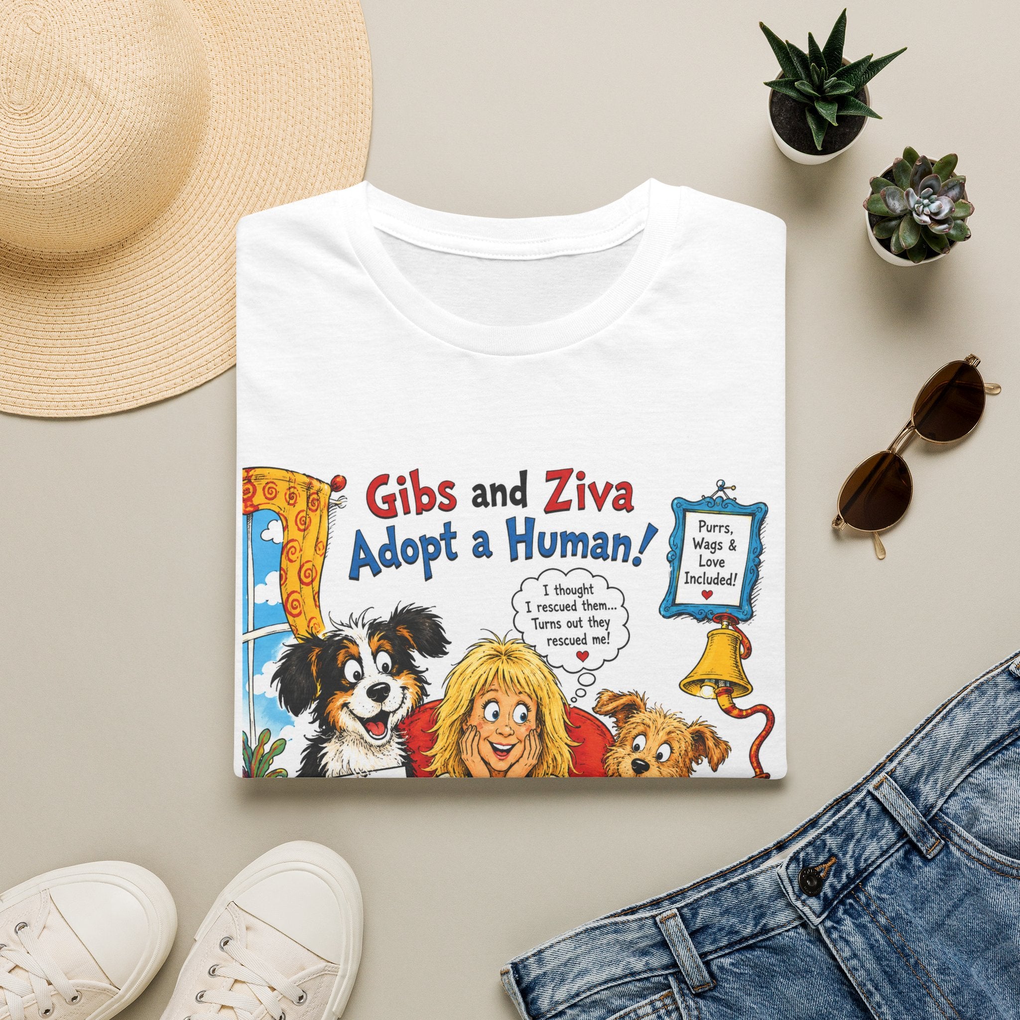 Adopt a Human Graphic T-Shirt — 'Gibs and Ziva Adopt a Human!'