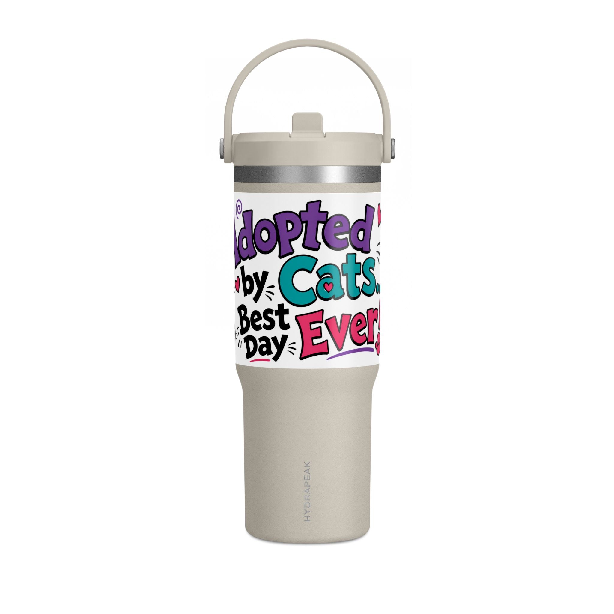 Adopted by Cats 32oz Nomad Tumbler – Funny Cat Lover Insulated Travel Cup