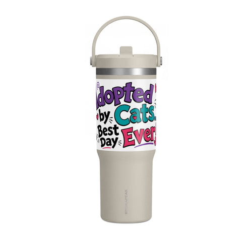 Adopted by Cats 32oz Nomad Tumbler – Funny Cat Lover Insulated Travel Cup
