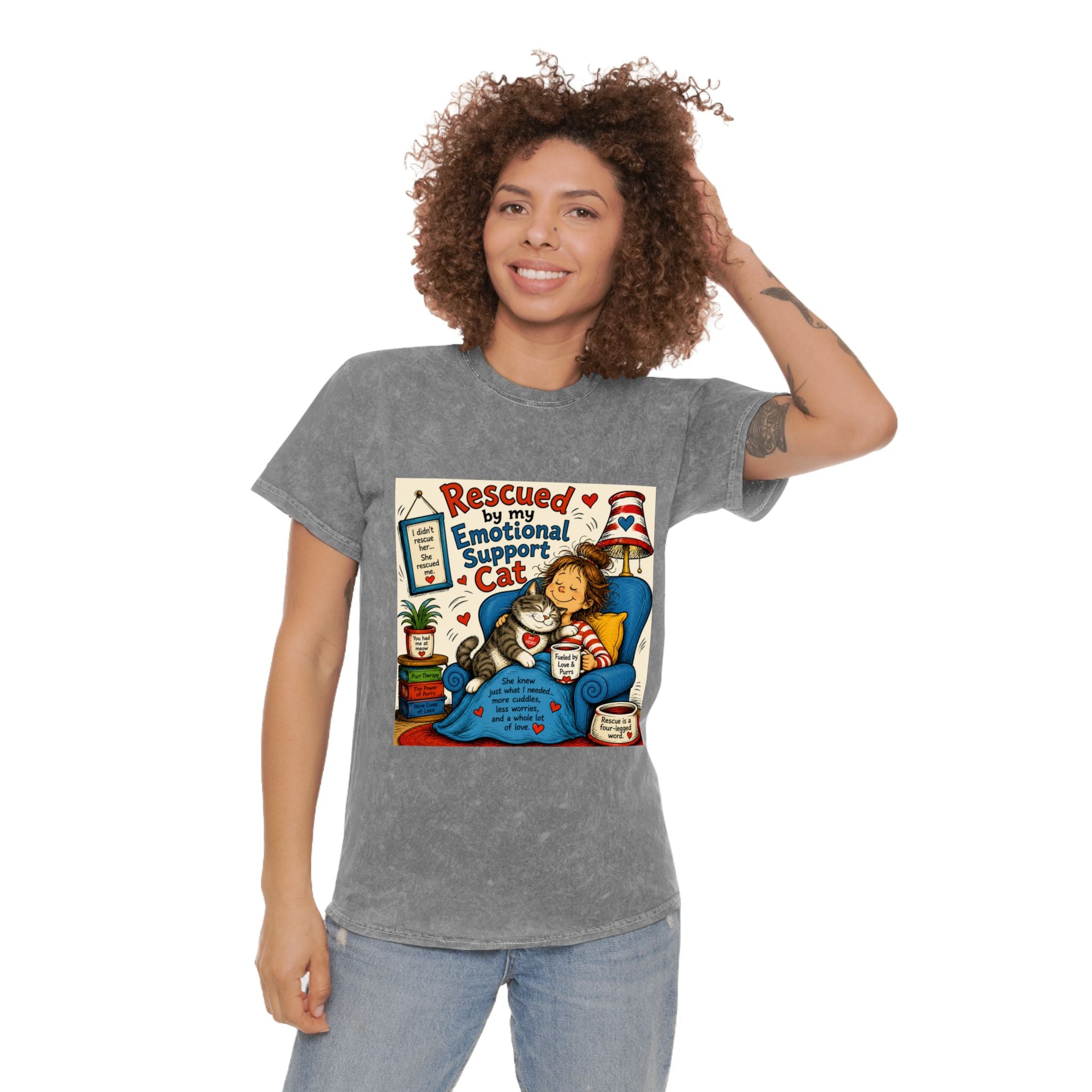 Rescued by My Emotional Support Cat T-Shirt
