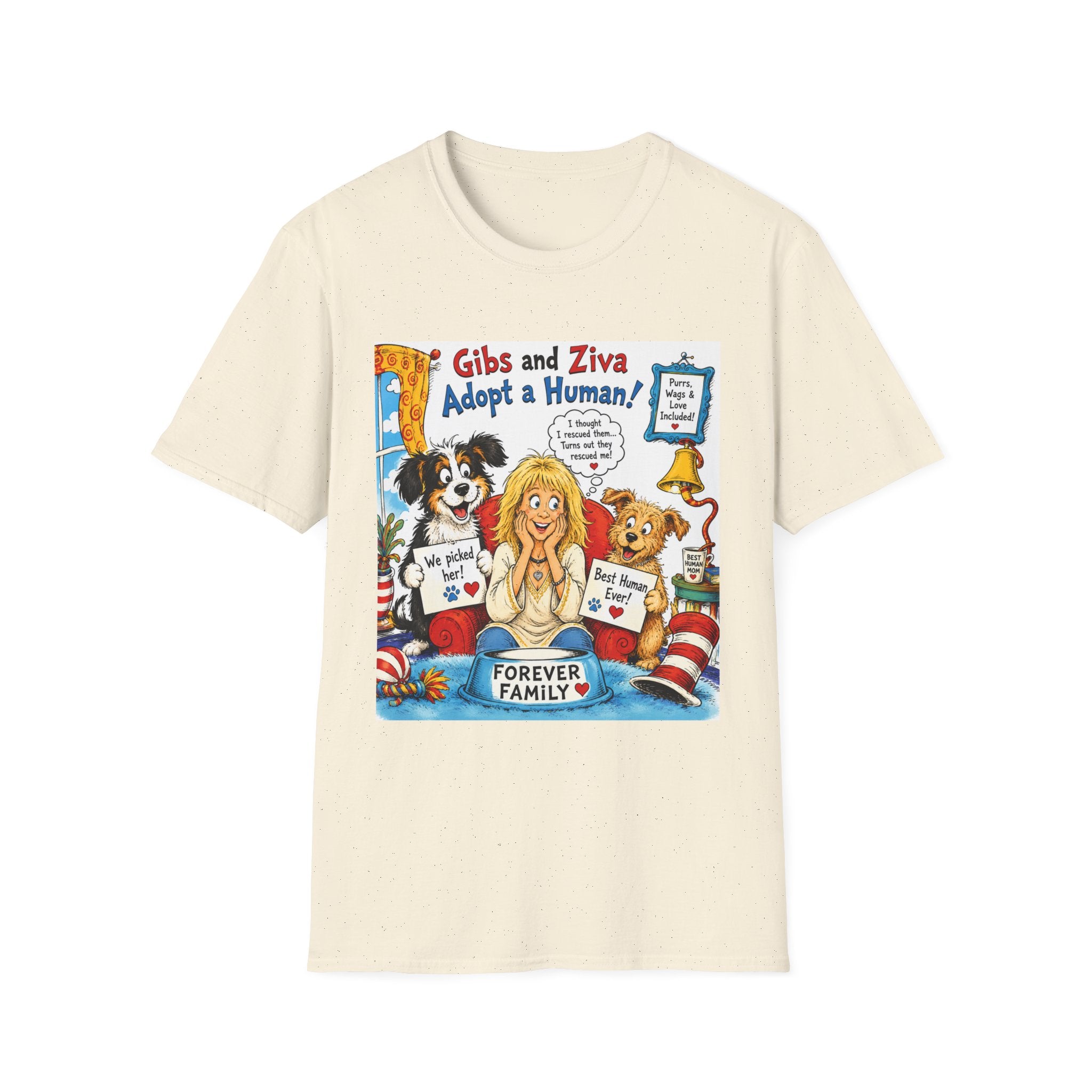 Adopt a Human Graphic T-Shirt — 'Gibs and Ziva Adopt a Human!'