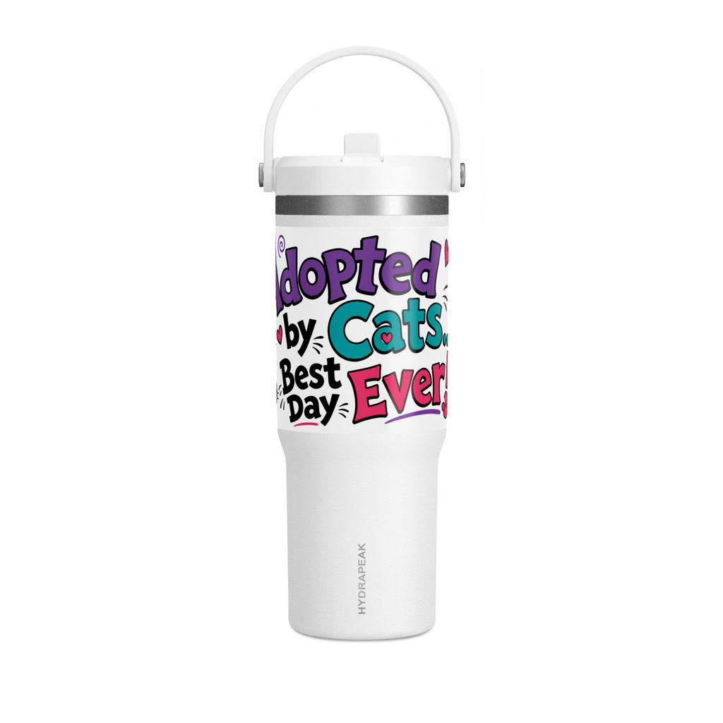 Adopted by Cats 32oz Nomad Tumbler – Funny Cat Lover Insulated Travel Cup