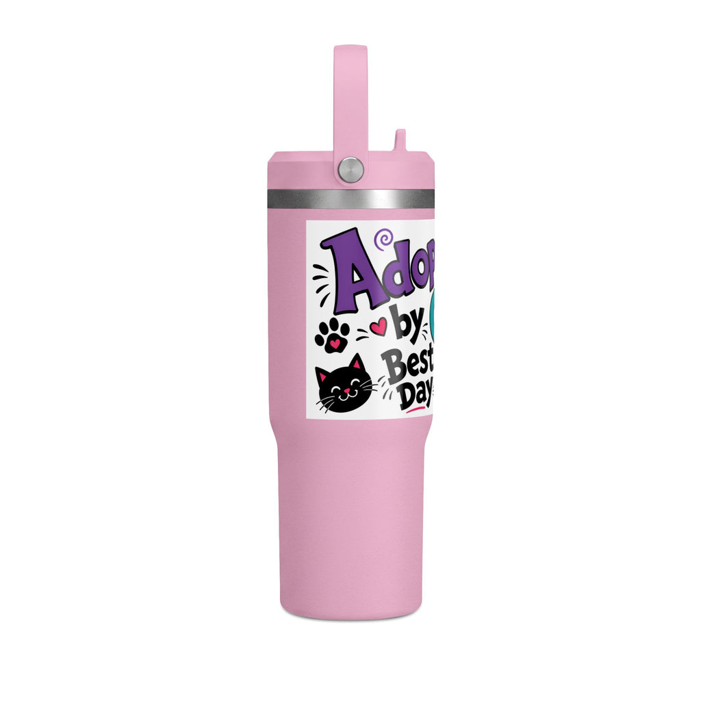 Adopted by Cats 32oz Nomad Tumbler – Funny Cat Lover Insulated Travel Cup