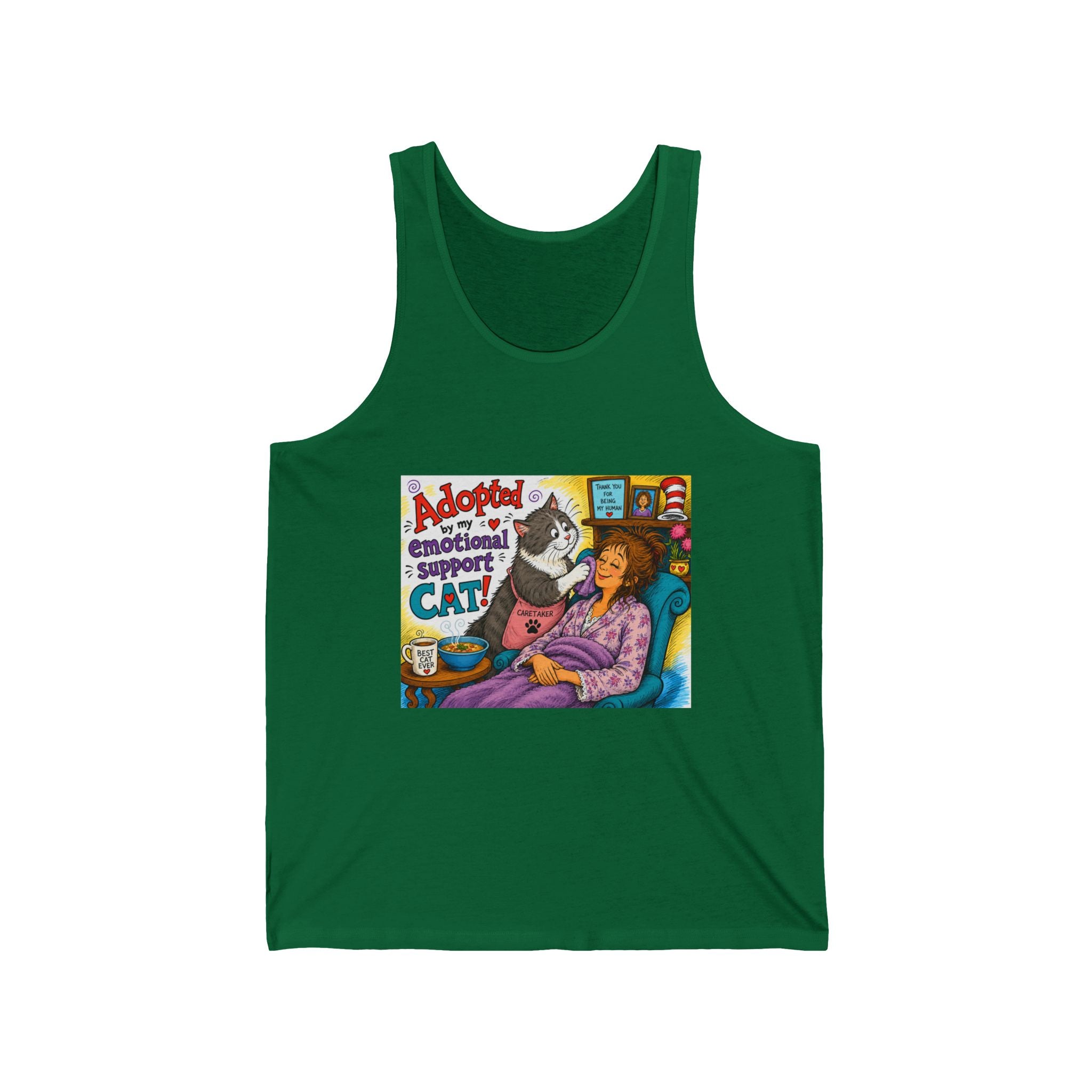Adoptable Emotional Support Cat Tank Top — Cute Rescue Cat Graphic Tank