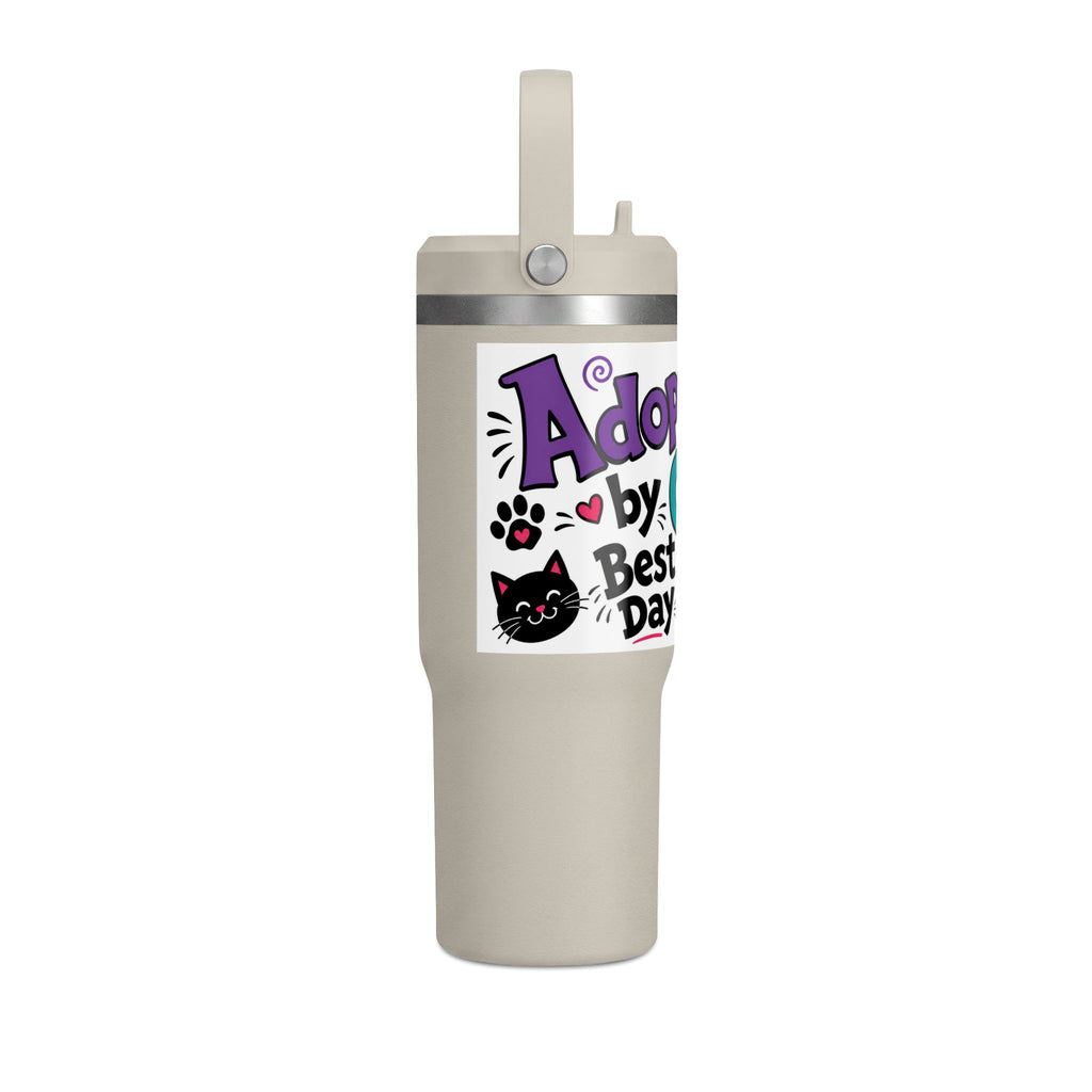 Adopted by Cats 32oz Nomad Tumbler – Funny Cat Lover Insulated Travel Cup
