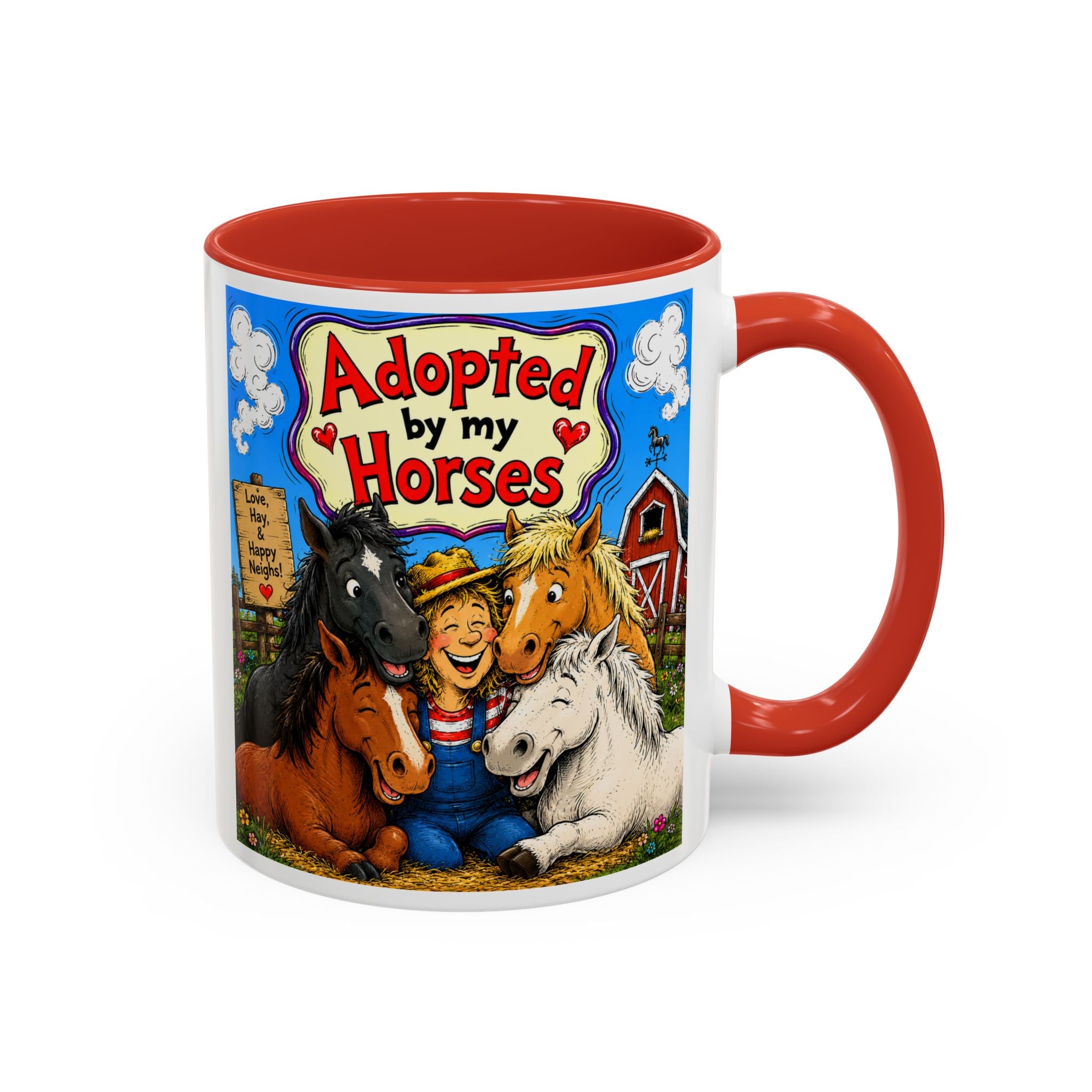 Adopted by My Horses Coffee Mug — Cute Farm Animal Gift (11/15oz)