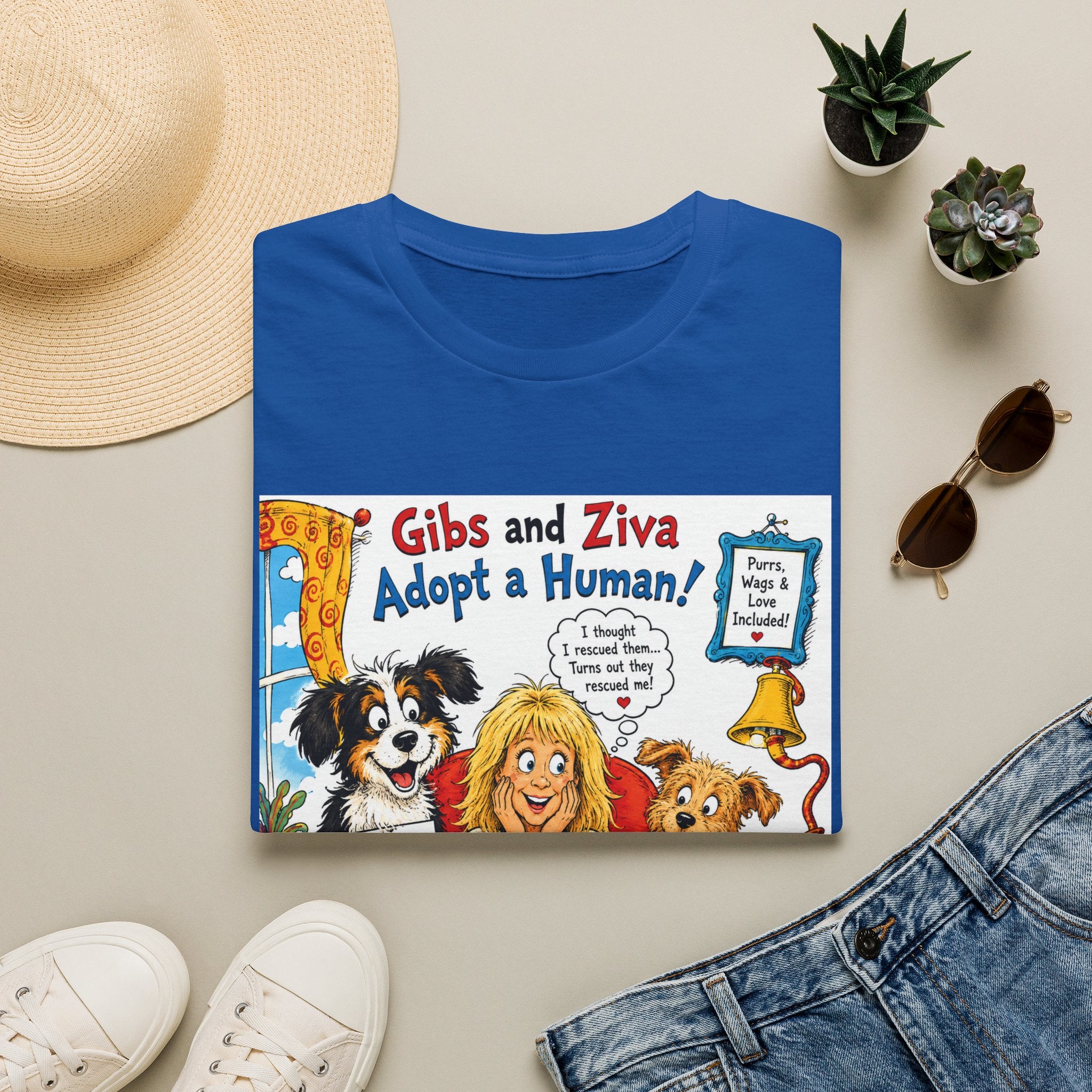 Adopt a Human Graphic T-Shirt — 'Gibs and Ziva Adopt a Human!'