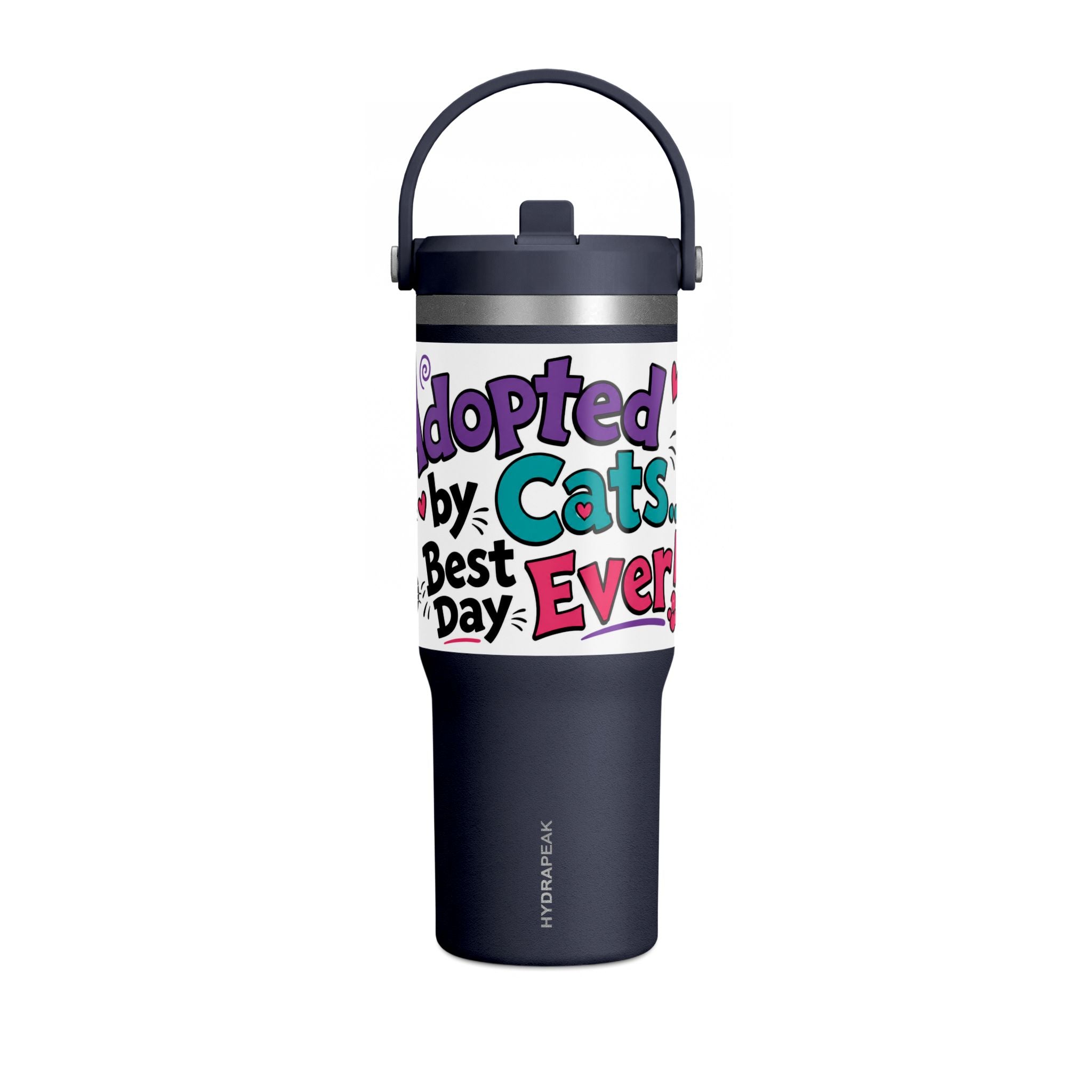 Adopted by Cats 32oz Nomad Tumbler – Funny Cat Lover Insulated Travel Cup