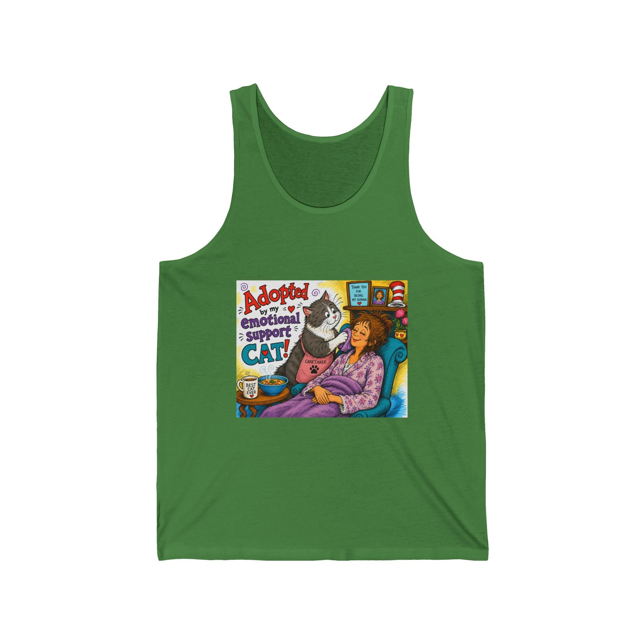 Adoptable Emotional Support Cat Tank Top — Cute Rescue Cat Graphic Tank