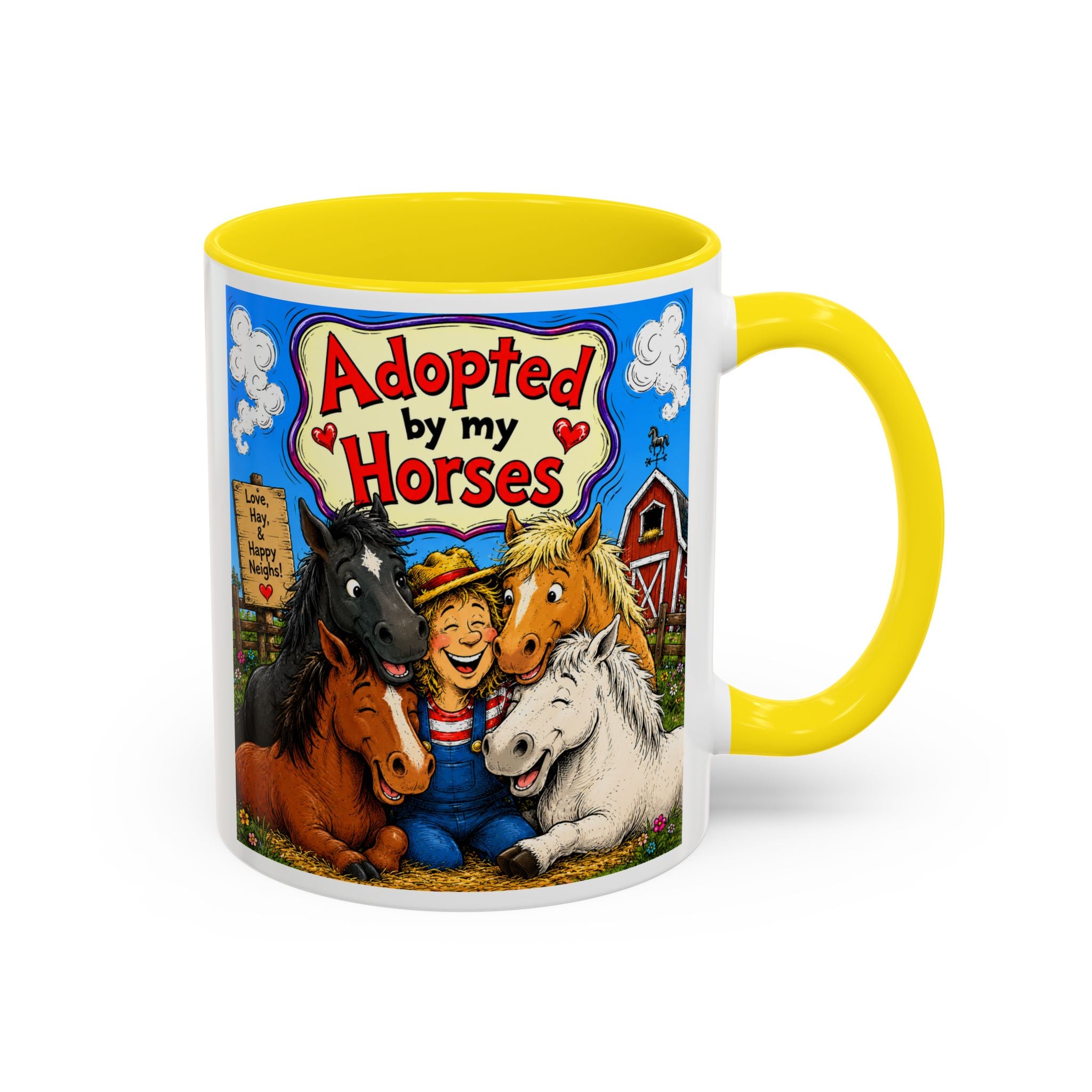 Adopted by My Horses Coffee Mug — Cute Farm Animal Gift (11/15oz)