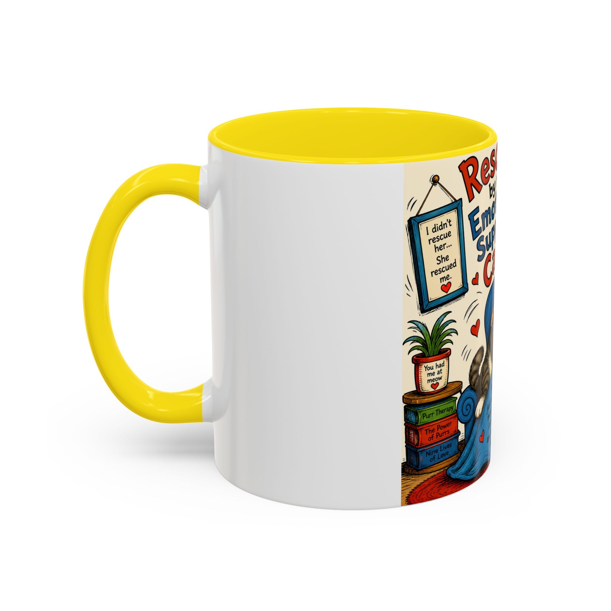 Rescued by My Emotional Support Cat Coffee Mug – 11/15oz Accent Mug