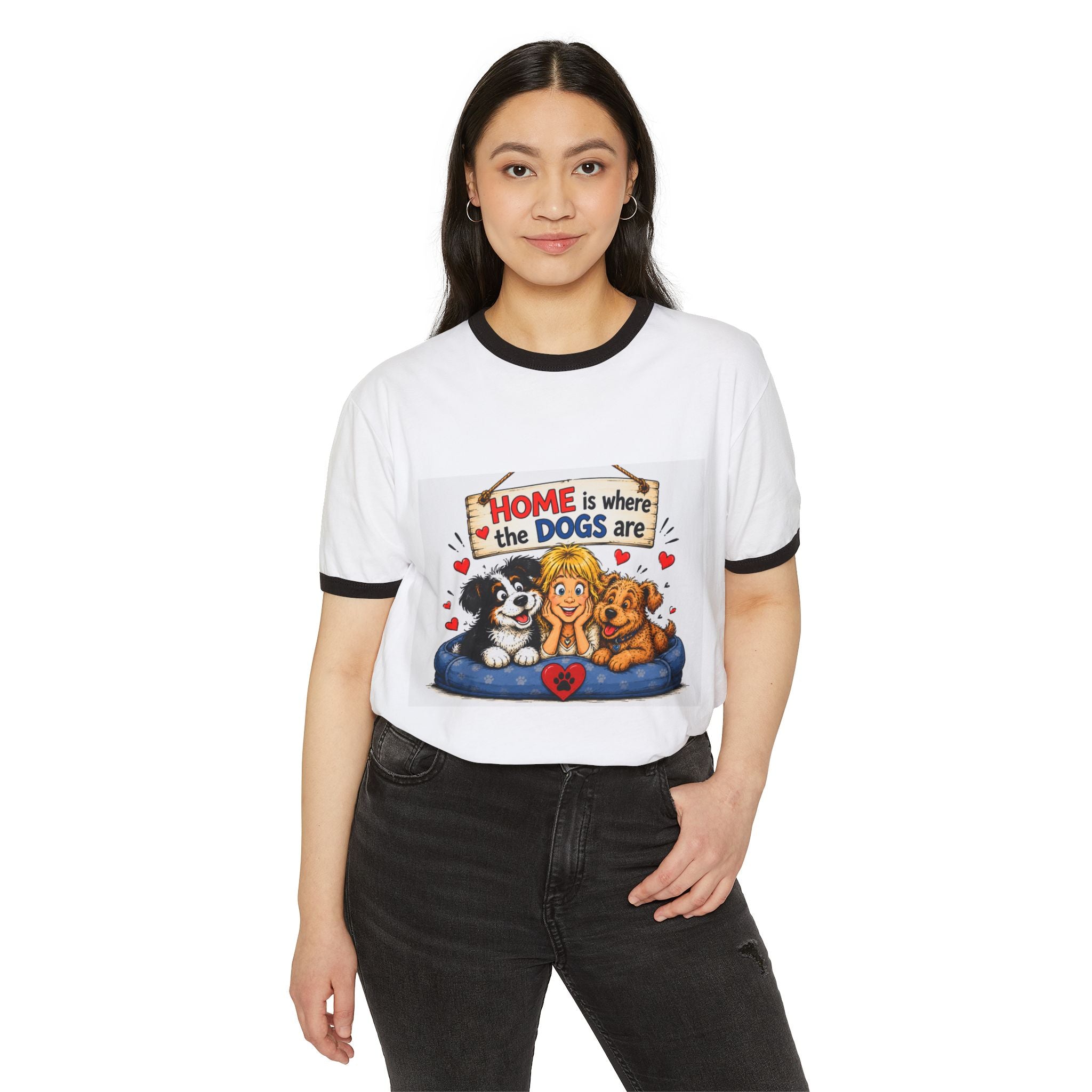 Home Is Where the Dogs Are Ringer T-Shirt