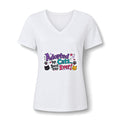 Adopted By Cats V‑Neck Tee — "Best Day Ever" Cat Mom Shirt