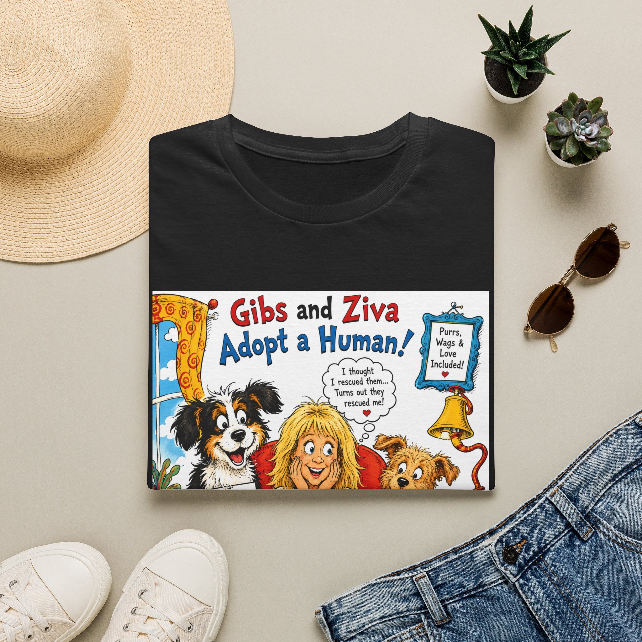 Adopt a Human Graphic T-Shirt — 'Gibs and Ziva Adopt a Human!'