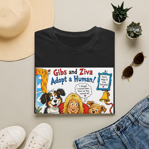 Adopt a Human Graphic T-Shirt — 'Gibs and Ziva Adopt a Human!'