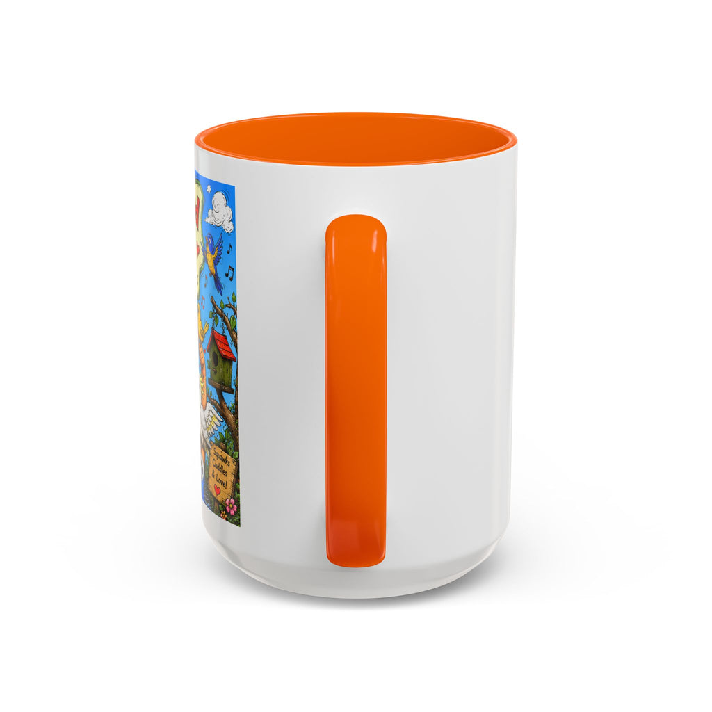Adopted by My Bird Coffee Mug – Colorful Parrot & Bird Lover Accent Mug (11/15oz)