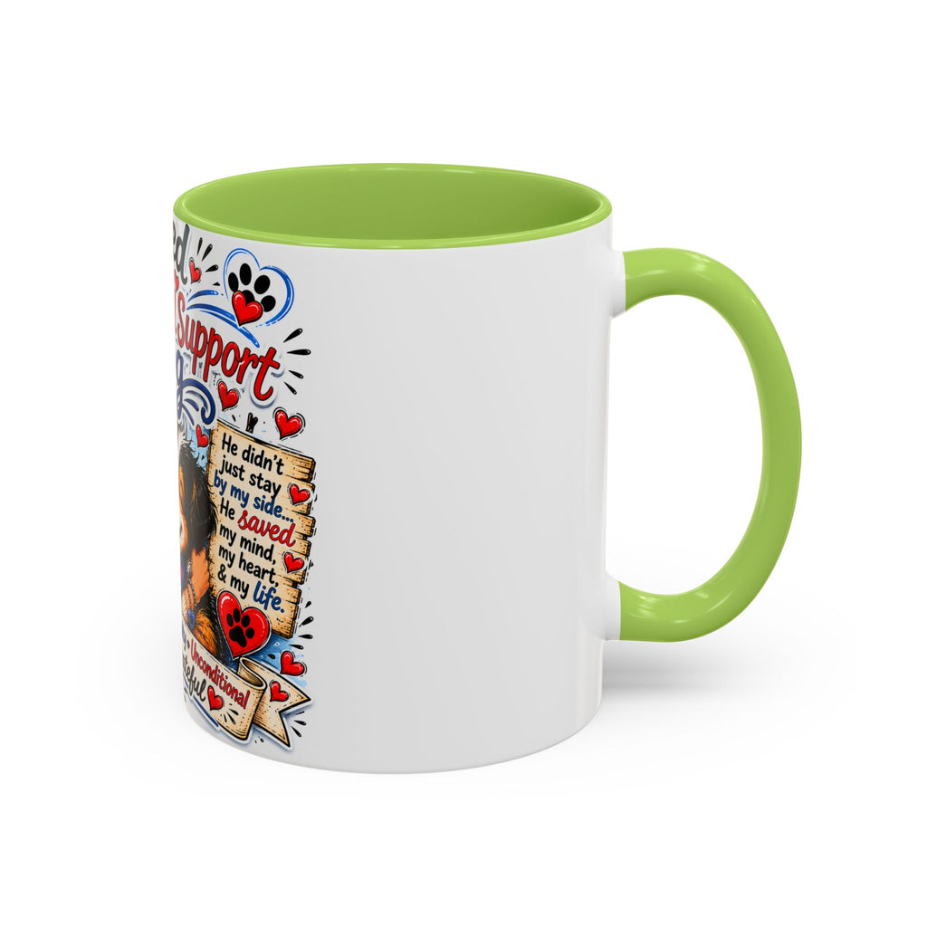 Rescued by My Emotional Support Dog Accent Coffee Mug – Appreciation Gift for Dog Lovers