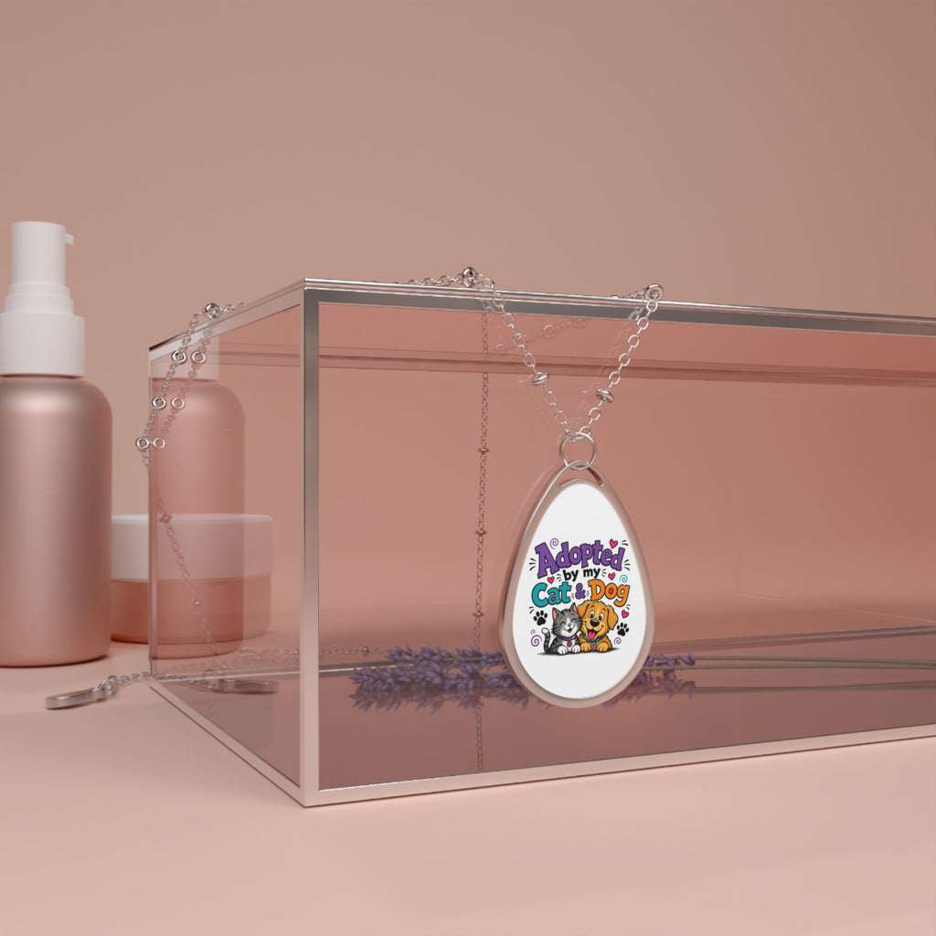 Adopted by My Cat & Dog Oval Necklace — Pet Rescue Pendant